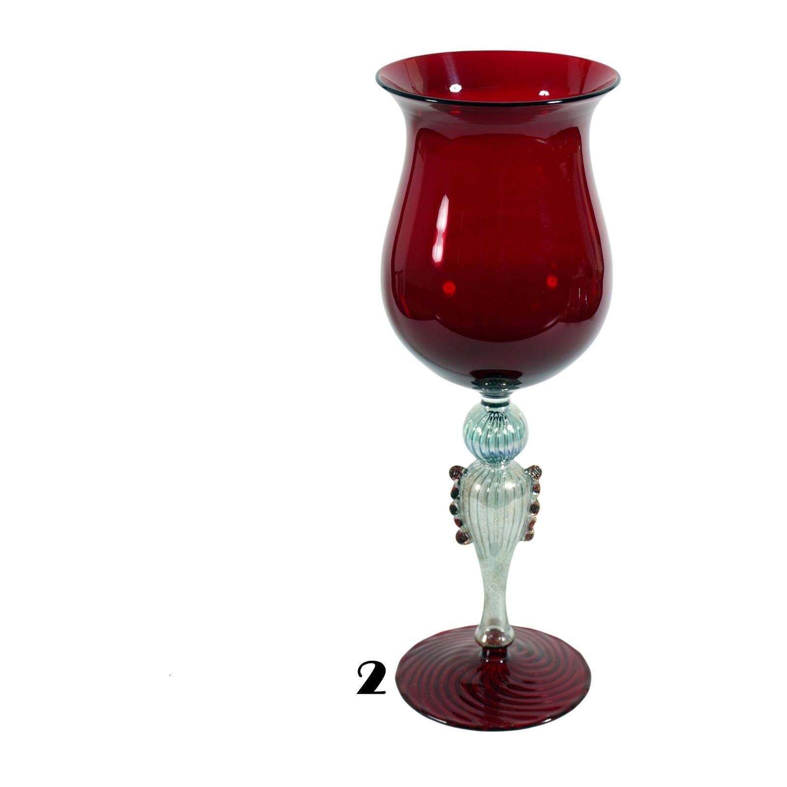 Set Of 17 Murano Art Glass Goblets In Art Deco Taste, Italy, Circa 1930 1940 photo for sale