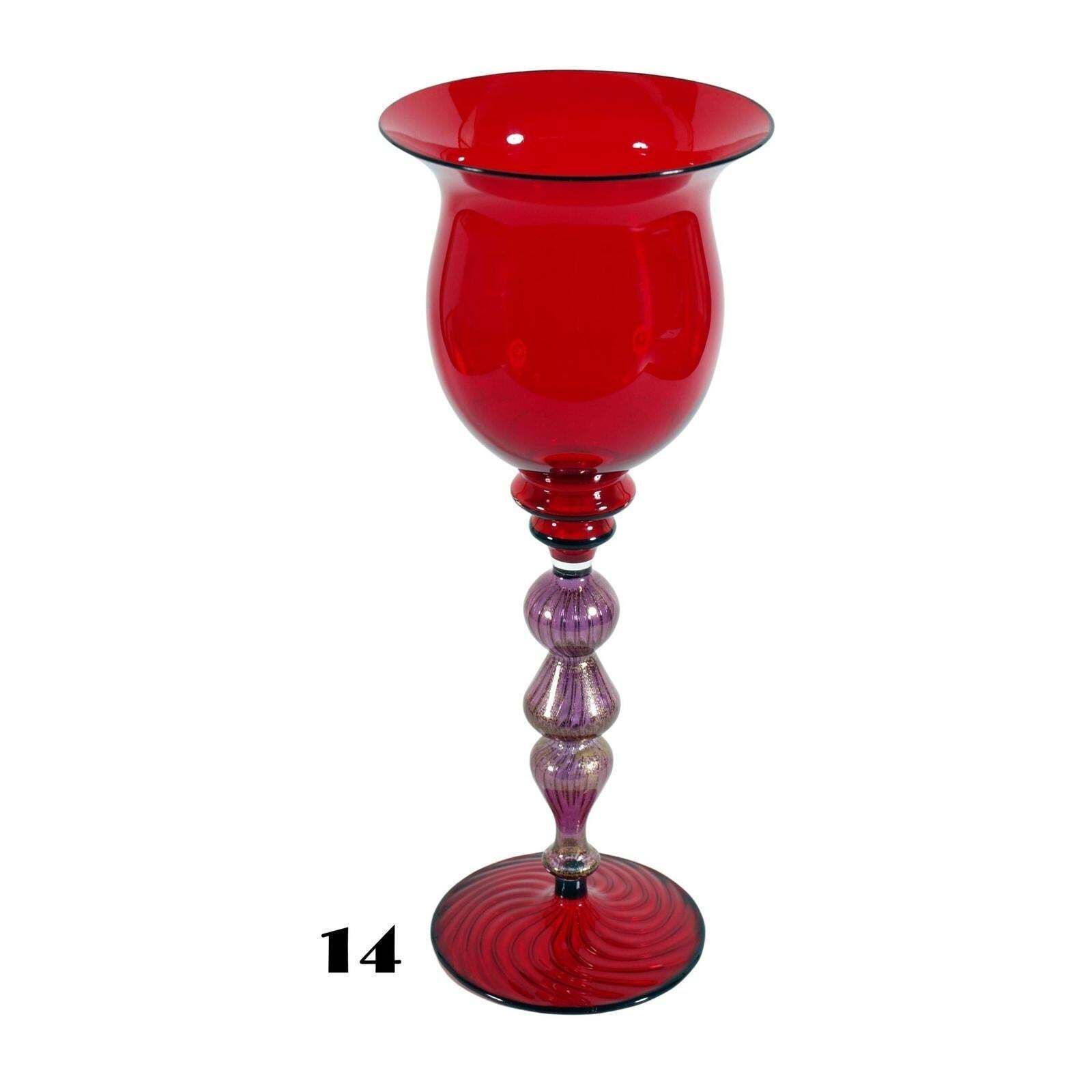 photo vintage Set Of 17 Murano Art Glass Goblets In Art Deco Taste, Italy, Circa 1930 1940