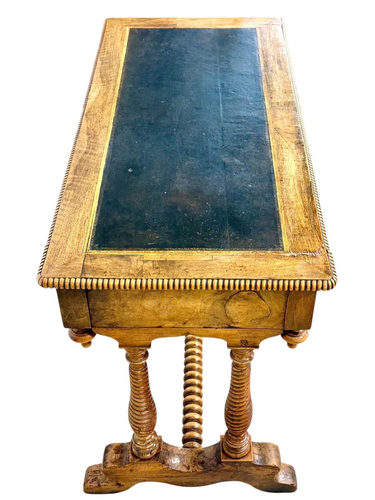 19th Century French Walnut Writing Table With Barley Twist Legs photo 3002.0