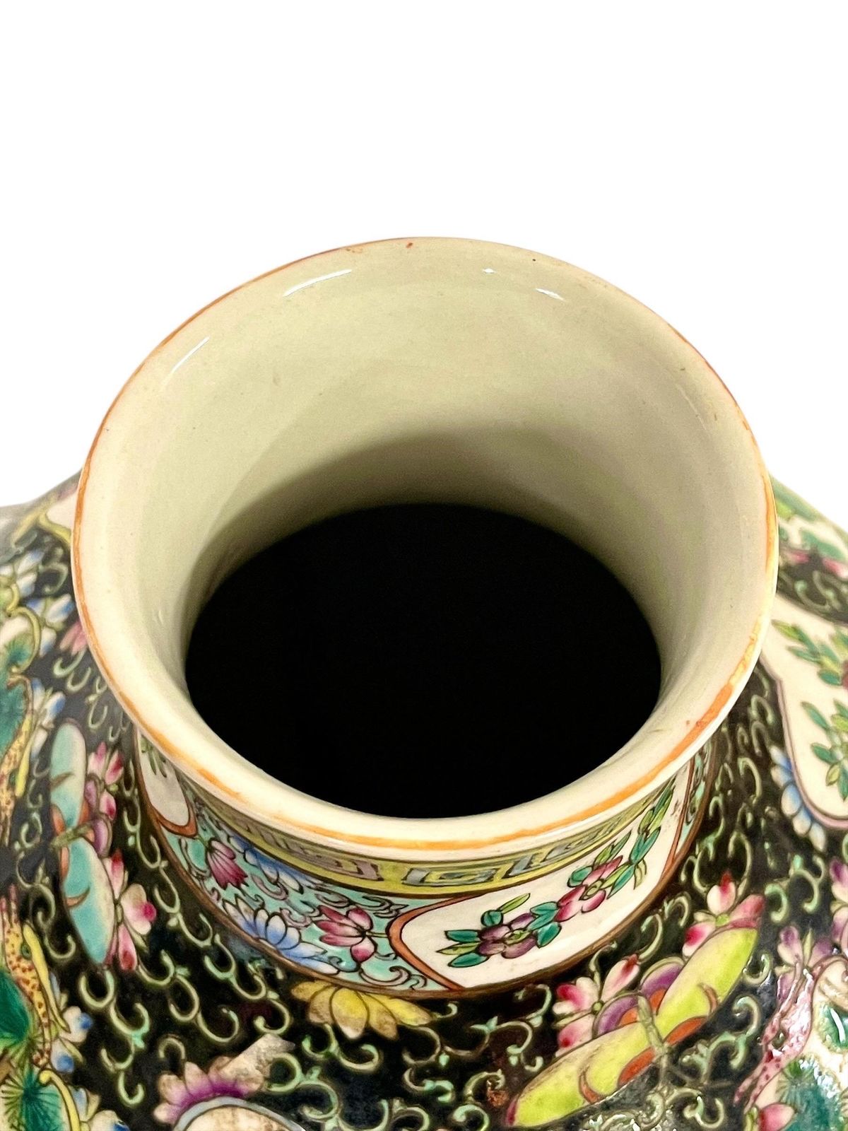 photo buy Large Chinese Famille Noire Porcelain Vase With Birds And Floral Panels