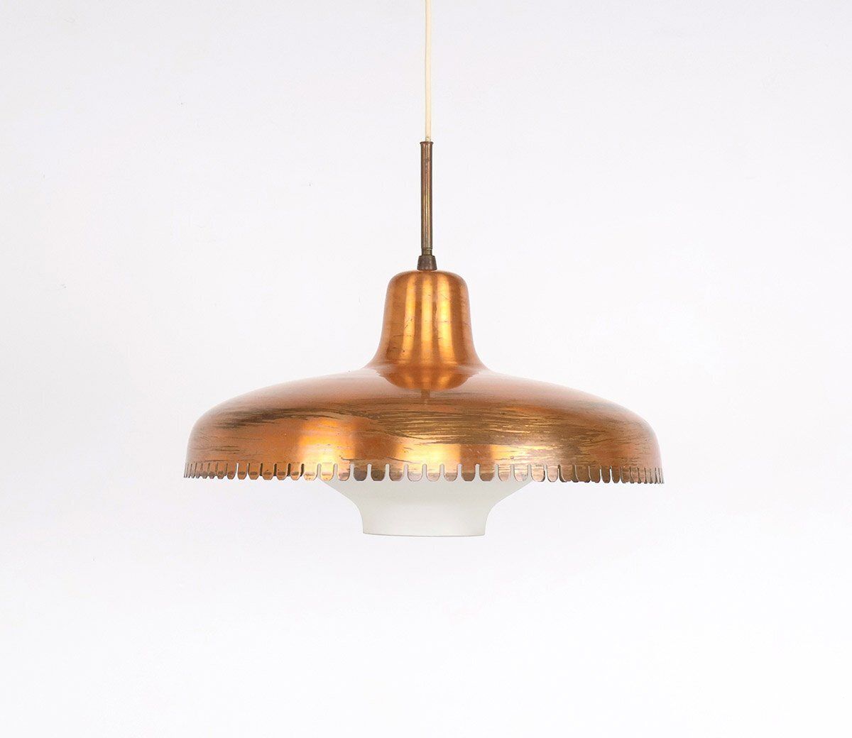 Vintage Copper And Glass Pendant Lamp By Jørn Utzon, 1940s photo furniture