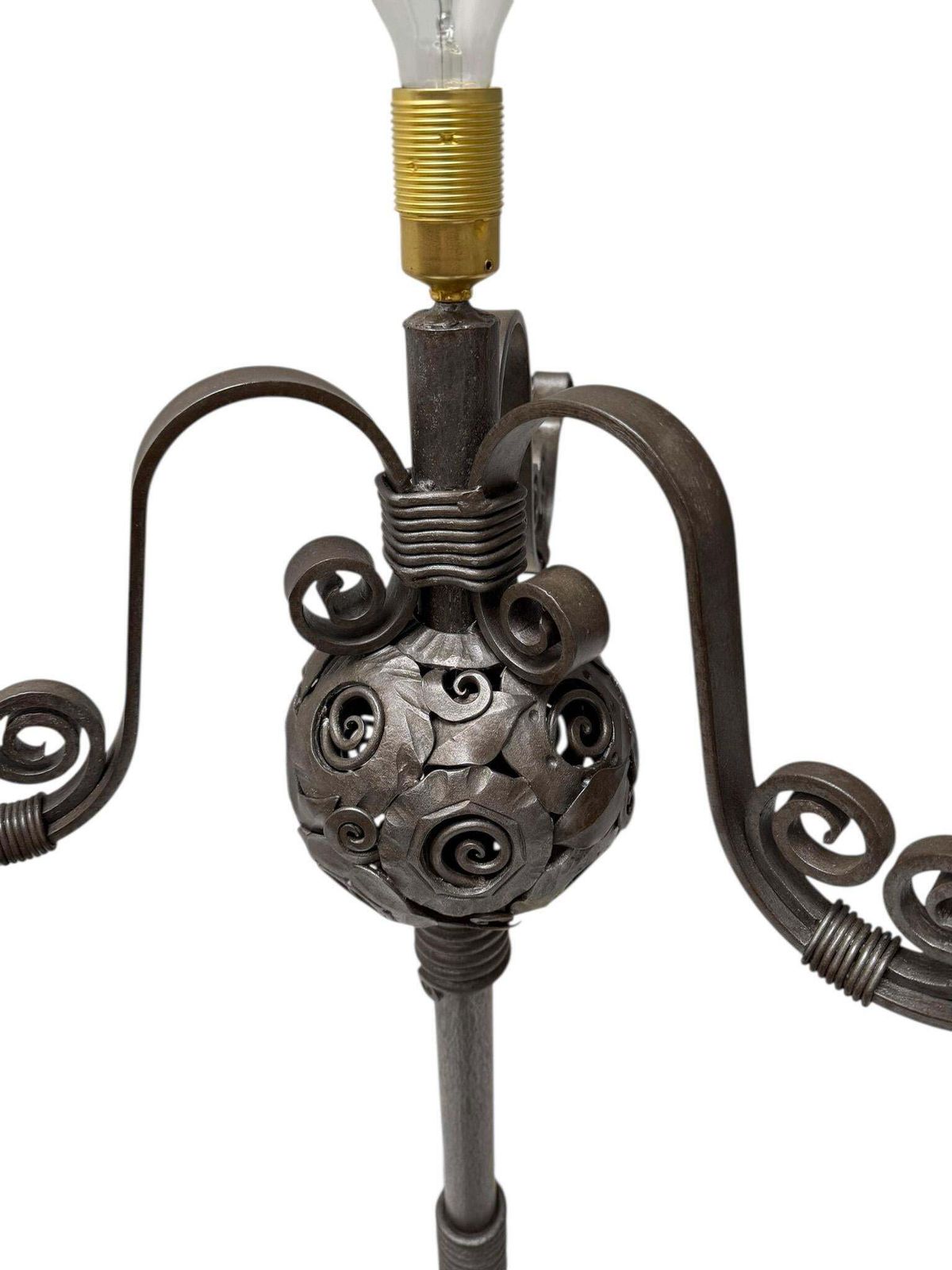 Art Deco Amsterdamse School Floor Lamp By Amsterdamsche Kunstsmederij, 1920s photo vintage