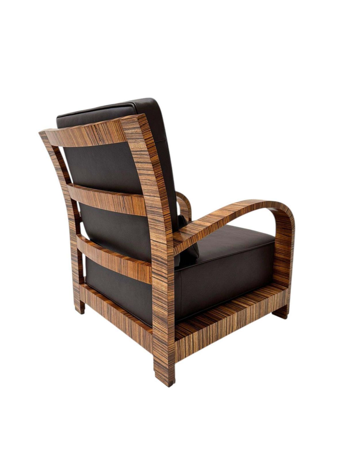 Two Art Deco Lounge Chairs With Leather Cushions France, 1930s photo vintage