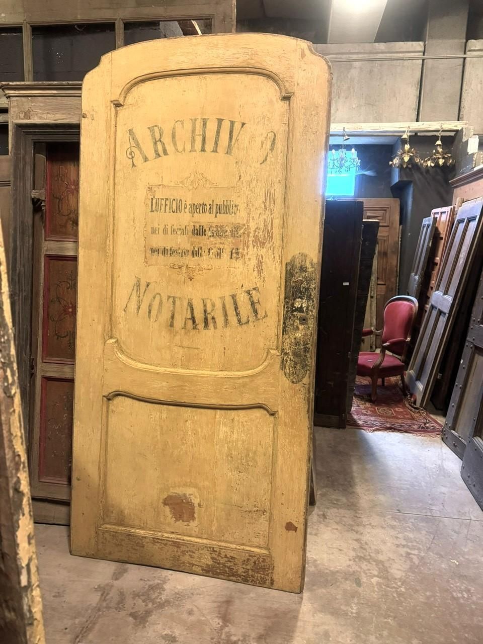 Interior Notary Office Door, Painted And Lacquered Yellow, Italy photo for sale
