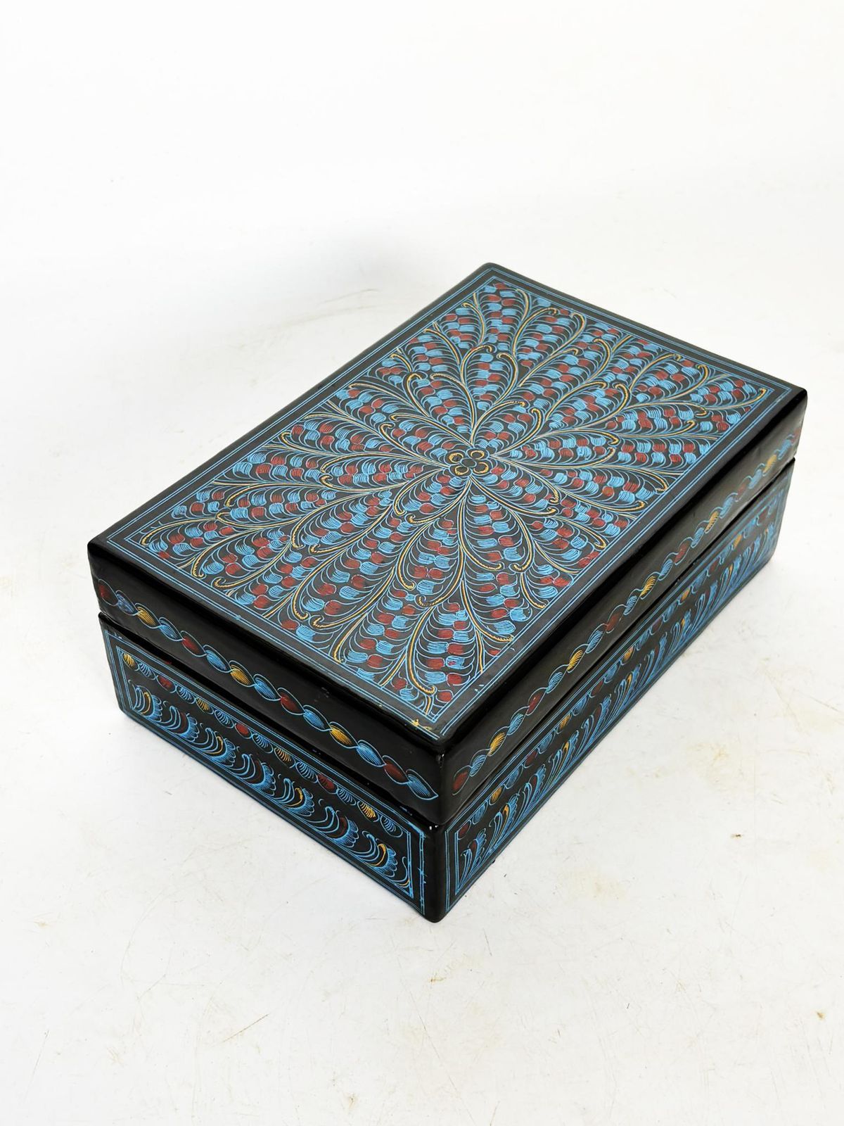 photo for sale 2 Blue Nesting Boxes In Lacquered Wood, France, 1970