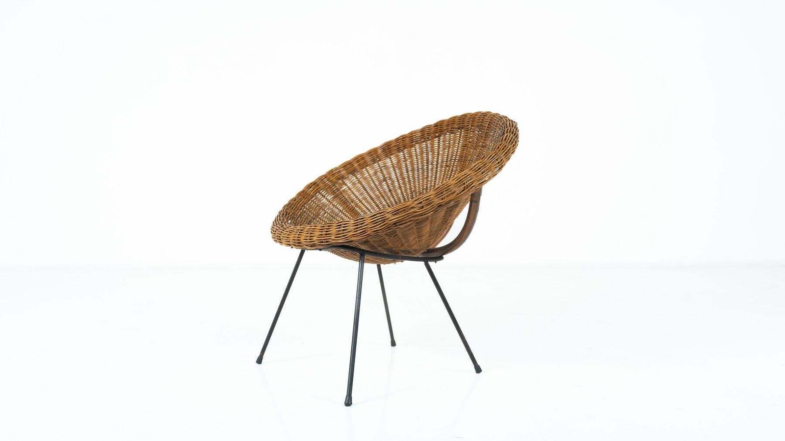 Mid Century Rattan Armchair   3 Available photo for sale