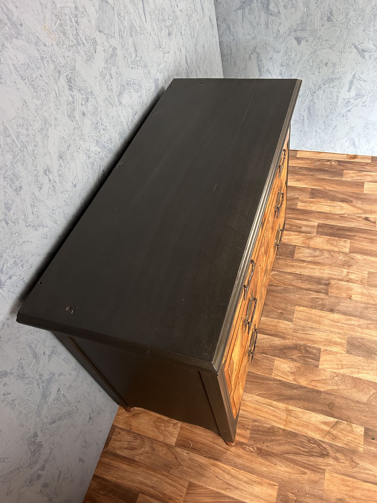 Late Victorian Walnut Chest Of Drawers With Ebonised Finish Body photo 425.0