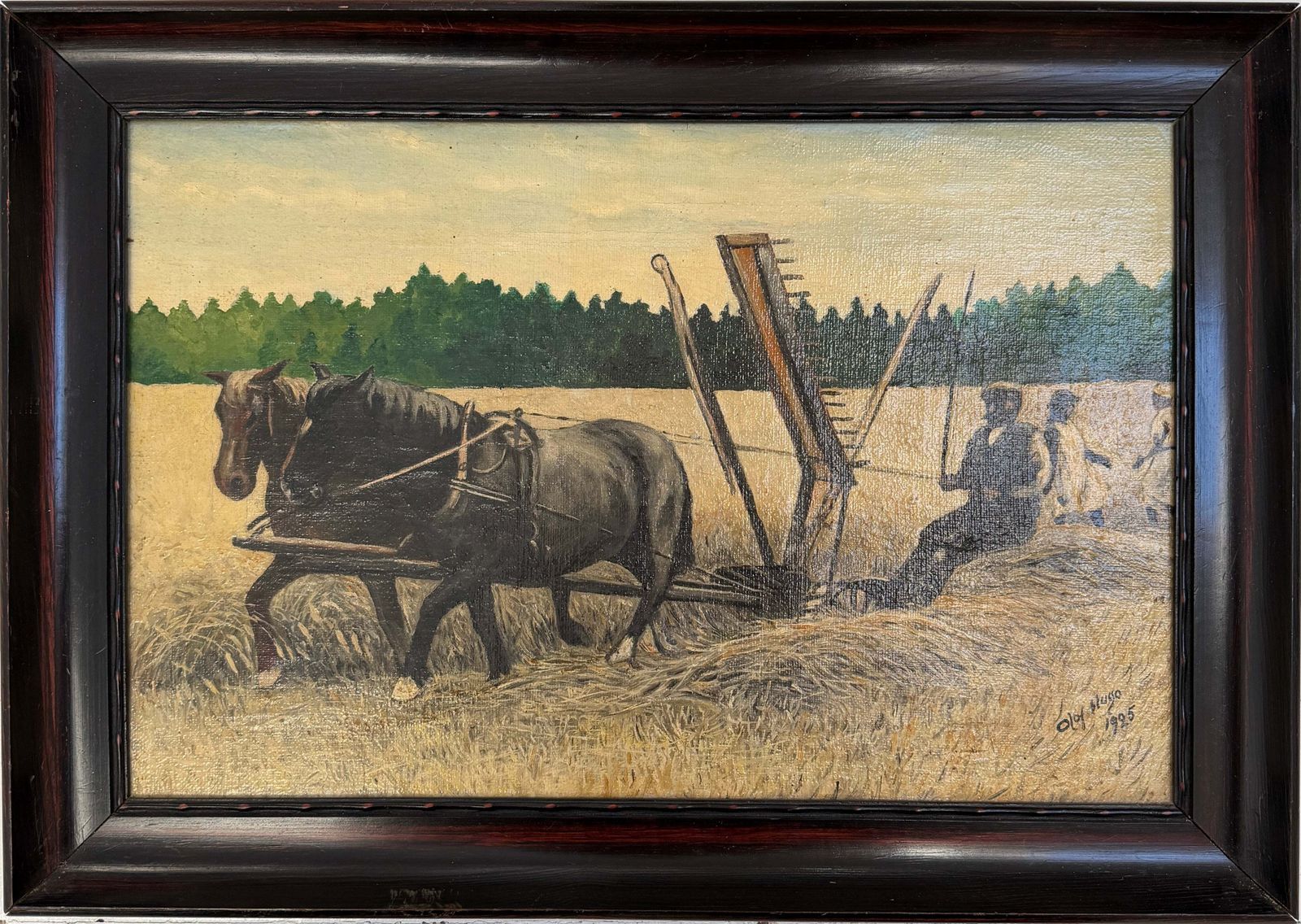 När Axen Mognat, 1925. Antique Swedish Oil Painting, By Olof Hugo