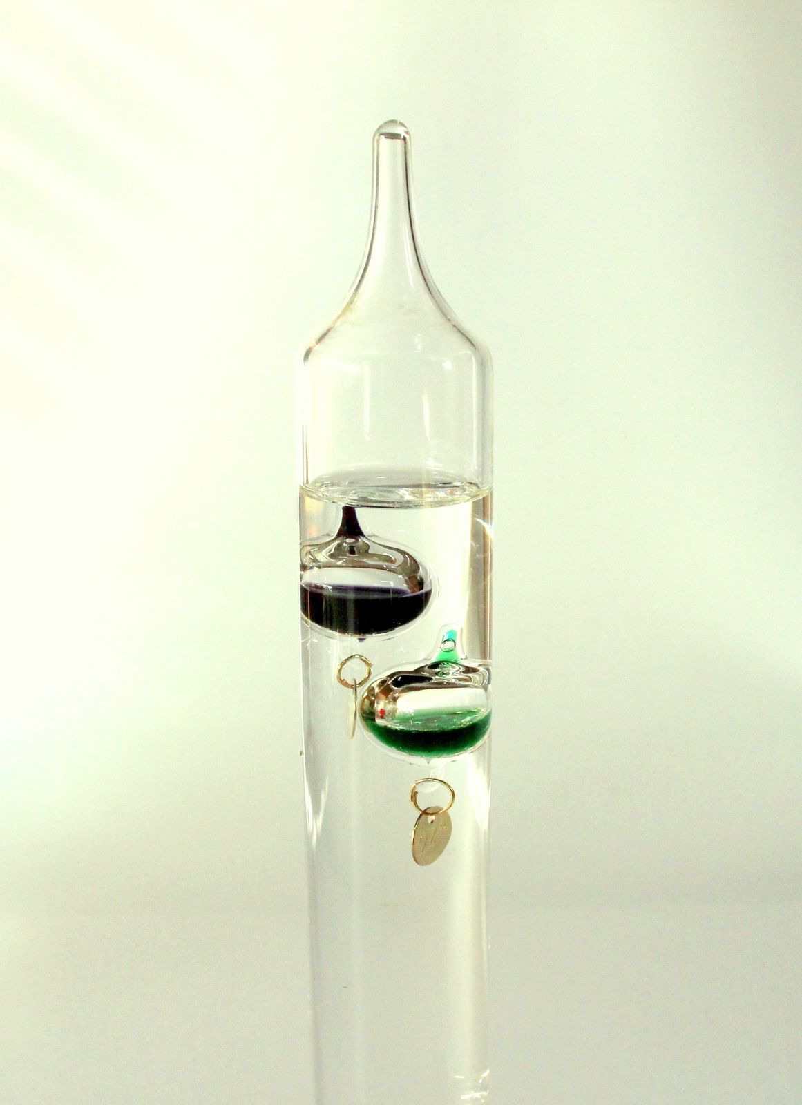 Galileo Glass Thermometer Handblown   Vintage photo for sale