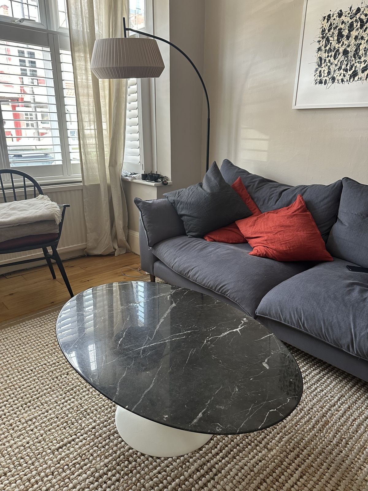 Knoll Saarinen "Tulip" Black Marble Coffee Table photo Furniture