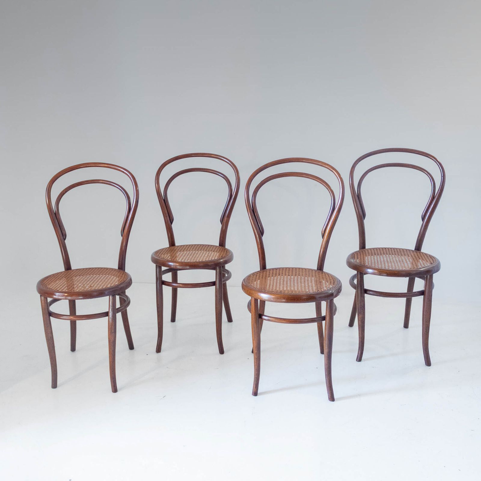1900s Set Of Four Bentwood And Cane Dining Chairs By Josef Hoffmann, Labeled photo furniture