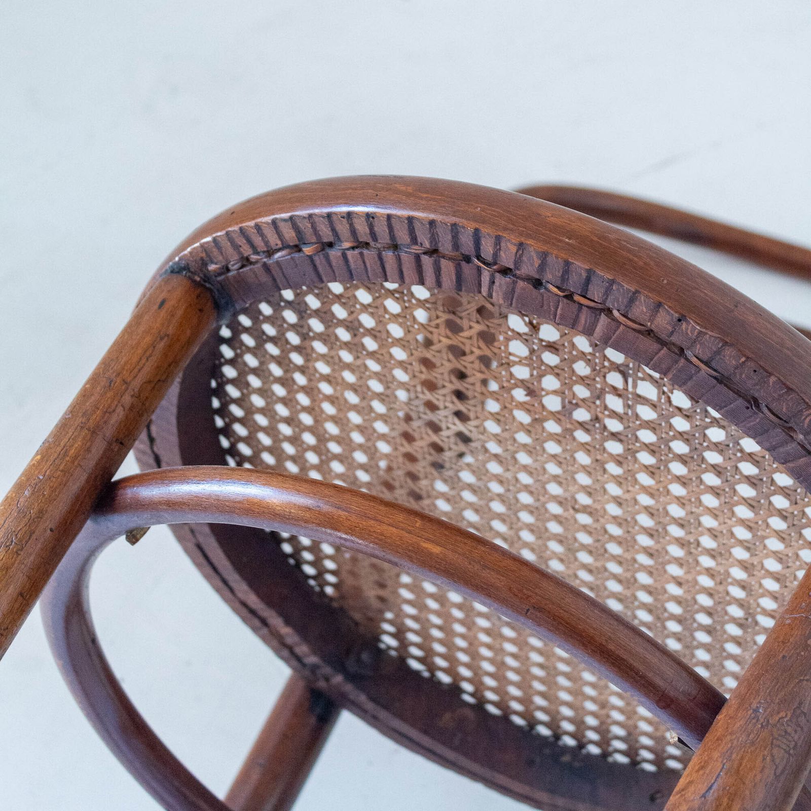 photo for sale 1900s Set Of Four Bentwood And Cane Dining Chairs By Josef Hoffmann, Labeled