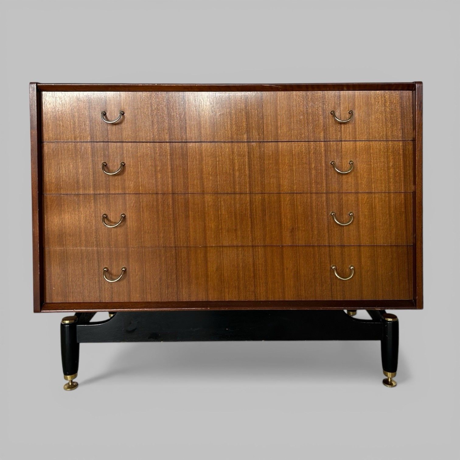 G Plan Librenza Tola Chest Of Drawers – Black And Brass Mid Century photo furniture