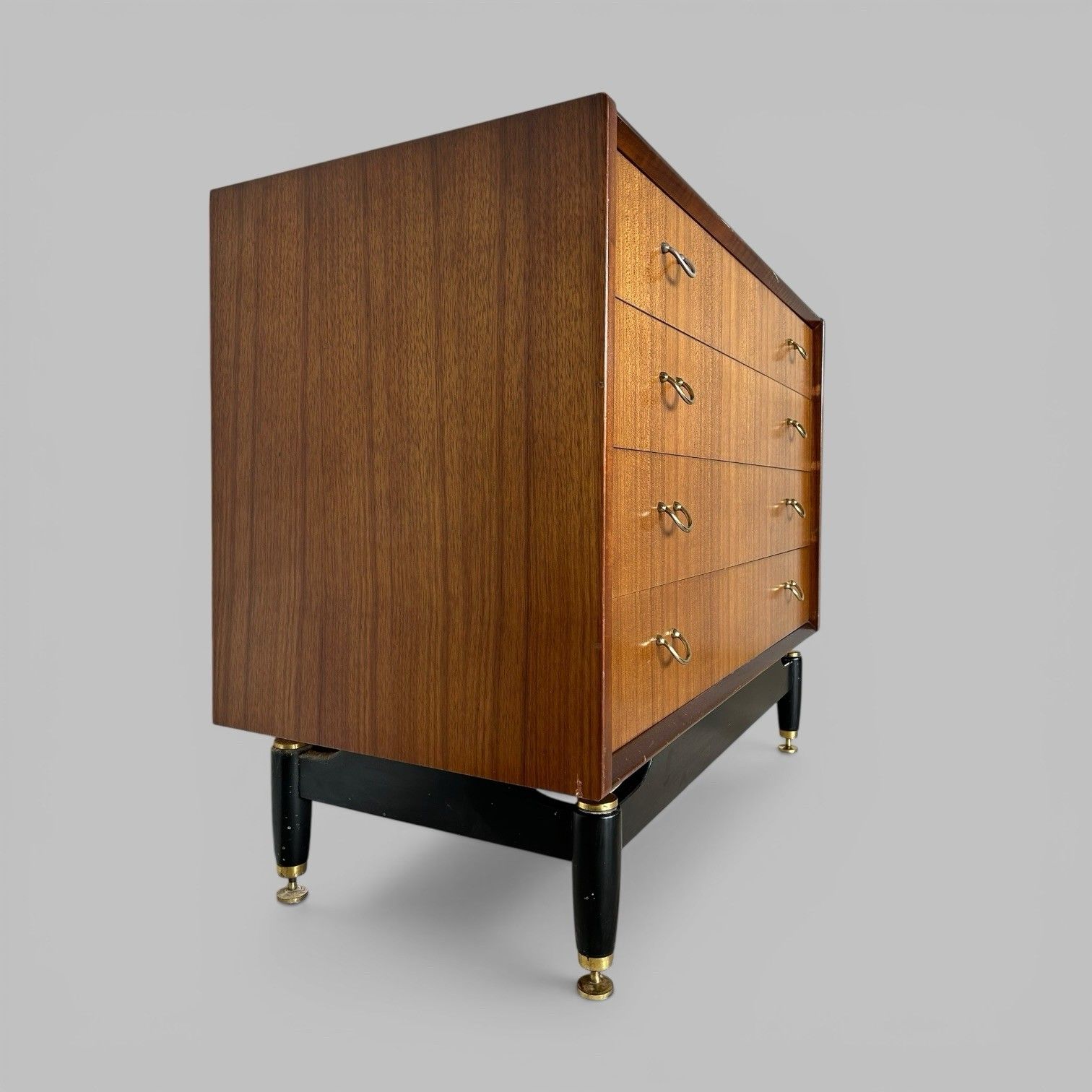 G Plan Librenza Tola Chest Of Drawers – Black And Brass Mid Century photo Furniture