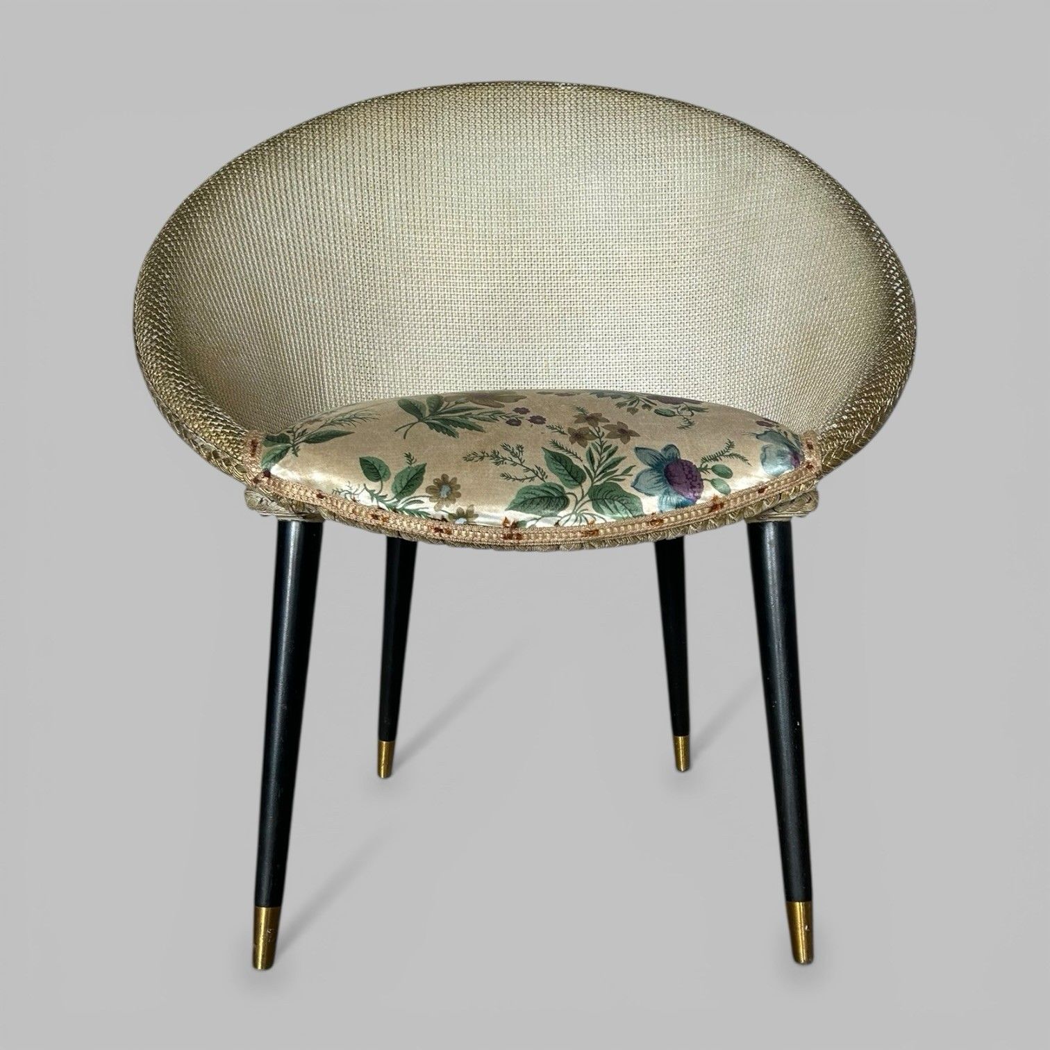 Mid Century Lloyd Loom Style Occasional Chair Sputnik Form Bedroom Chair photo for sale