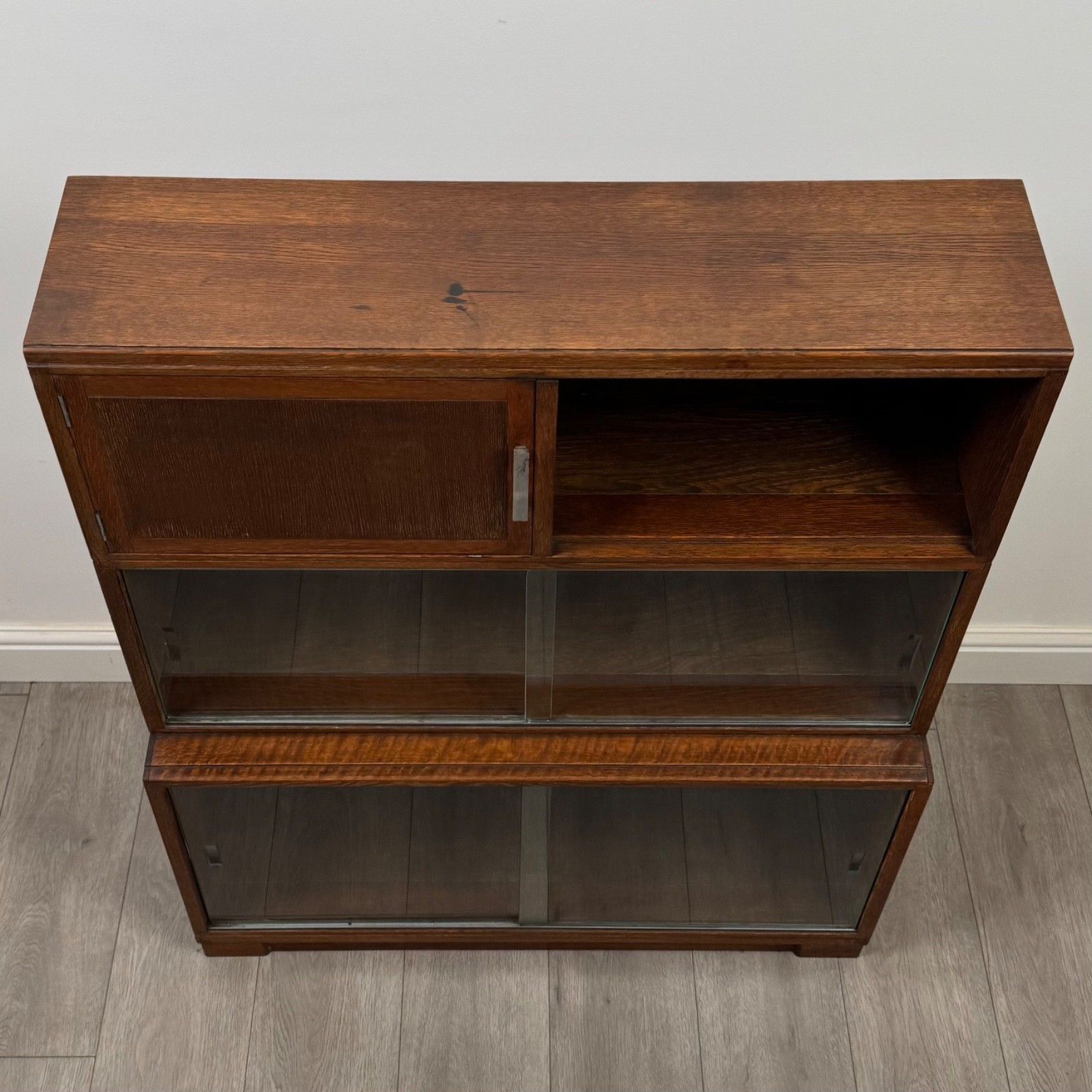 Furniture Antique 20th Century Glazed Oak Cabinet By Minty Ltd ( Af 5363 ) photo