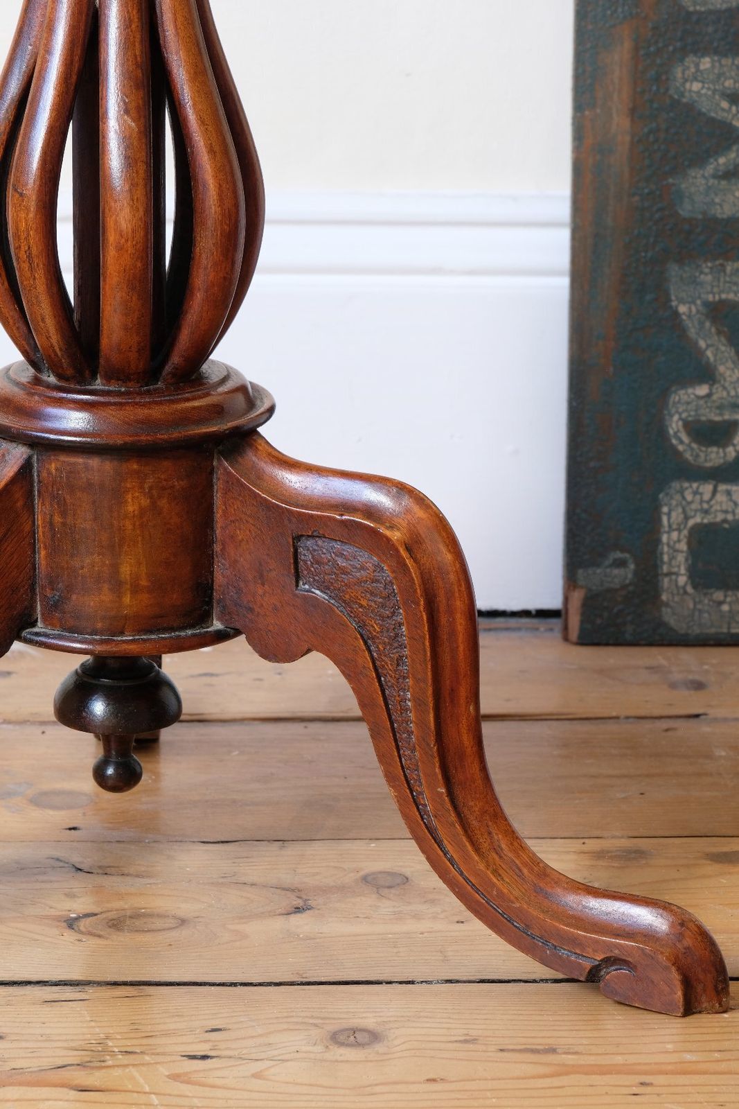 Furniture Late Victorian Mahogany Oval Tilt Top Tripod Table photo