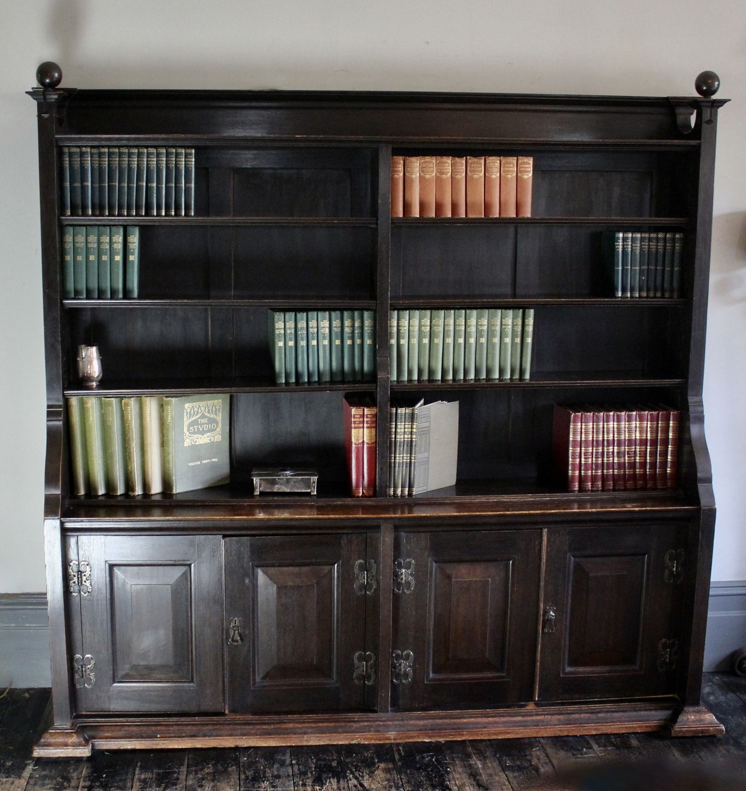 Arts And Crafts Bookcase In Dark Stained Oak photo buy