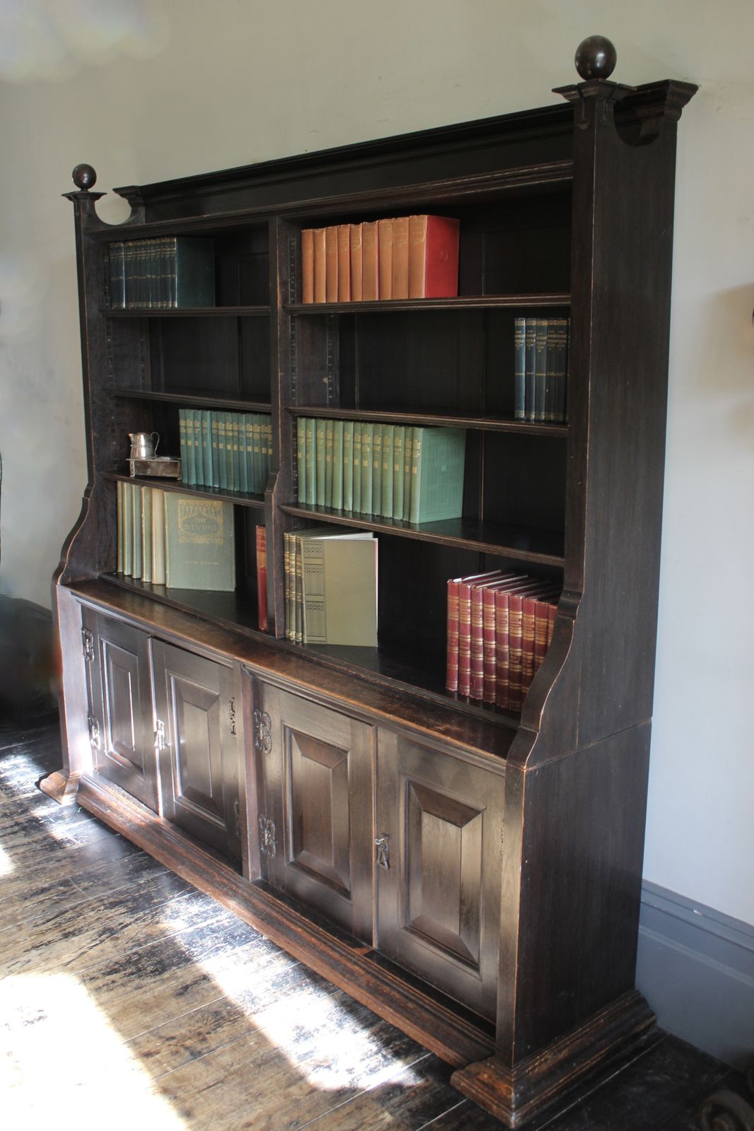 Arts And Crafts Bookcase In Dark Stained Oak photo vintage