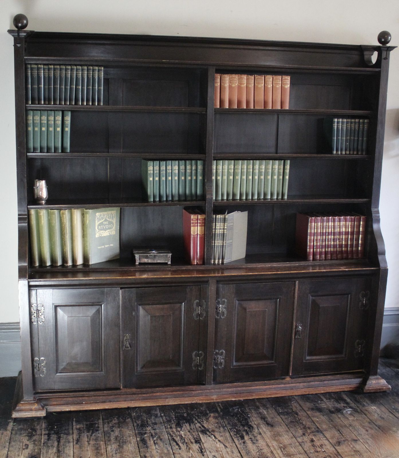 Furniture Arts And Crafts Bookcase In Dark Stained Oak photo