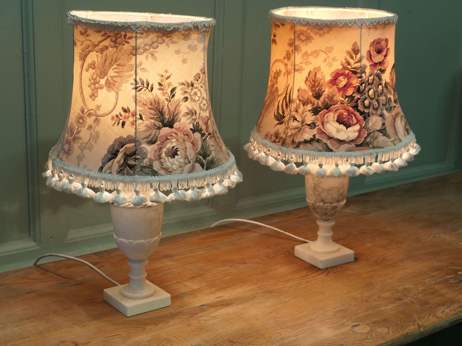 A Pair Of White Marble Vase Lamps A Lovely Vintage Pair photo 480.0