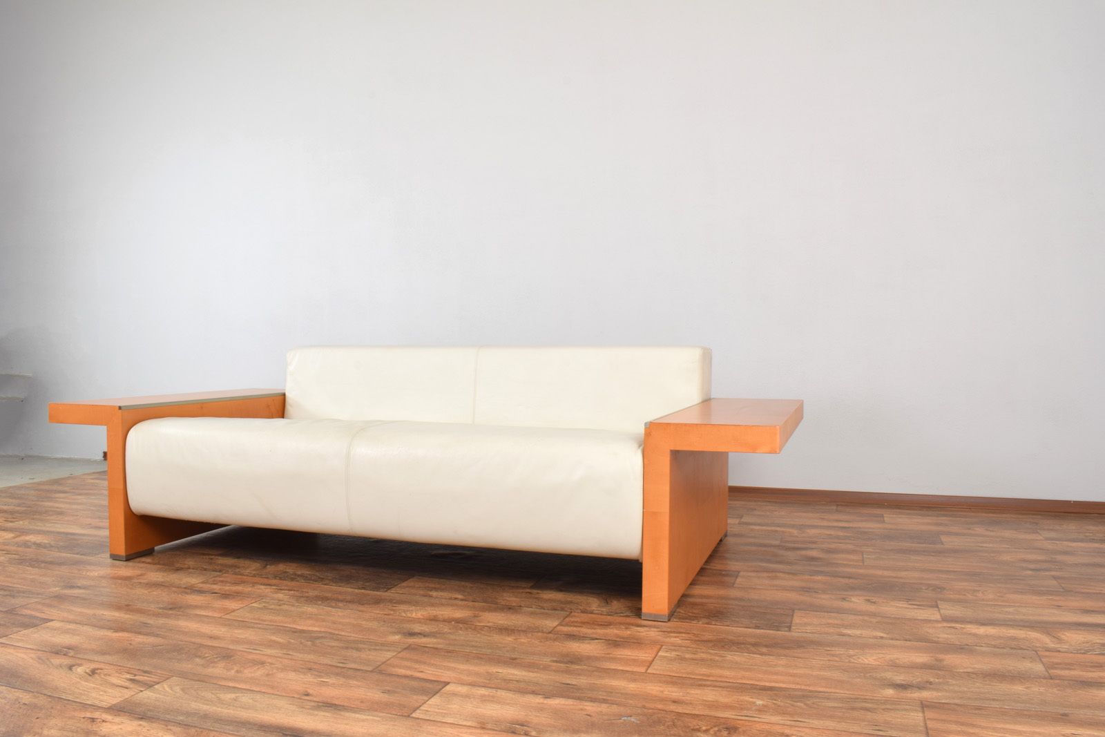 photo buy Italian Leather Sofa From Giorgetti, 1980s.