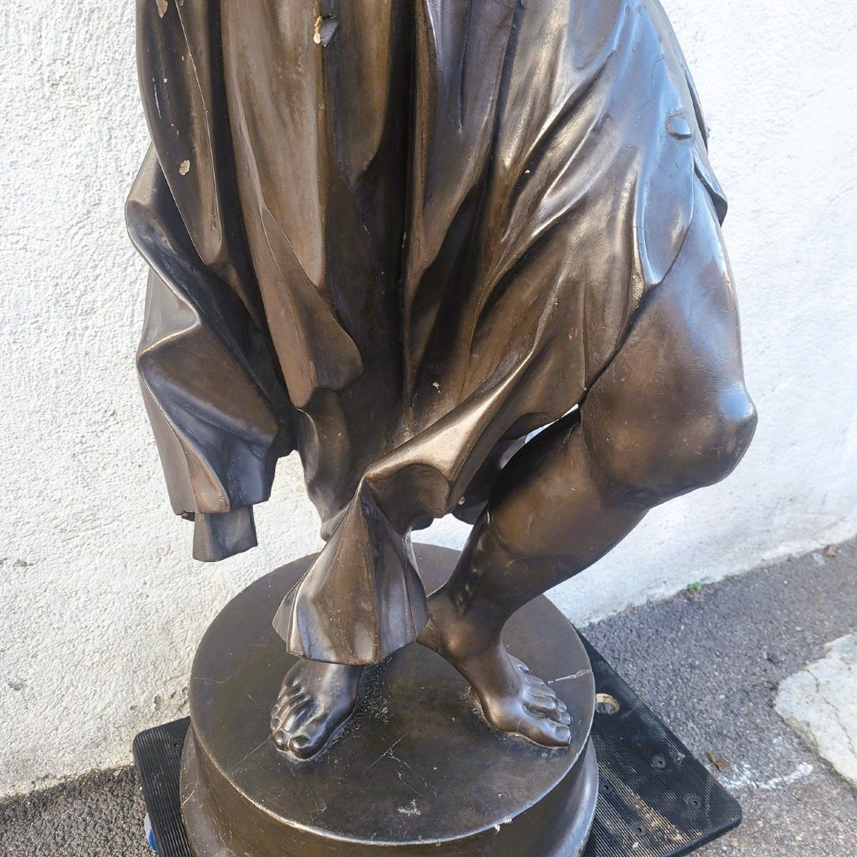 Large Sculpture, 185cm High, Woman In Wood, 19th Century photo 2800.0