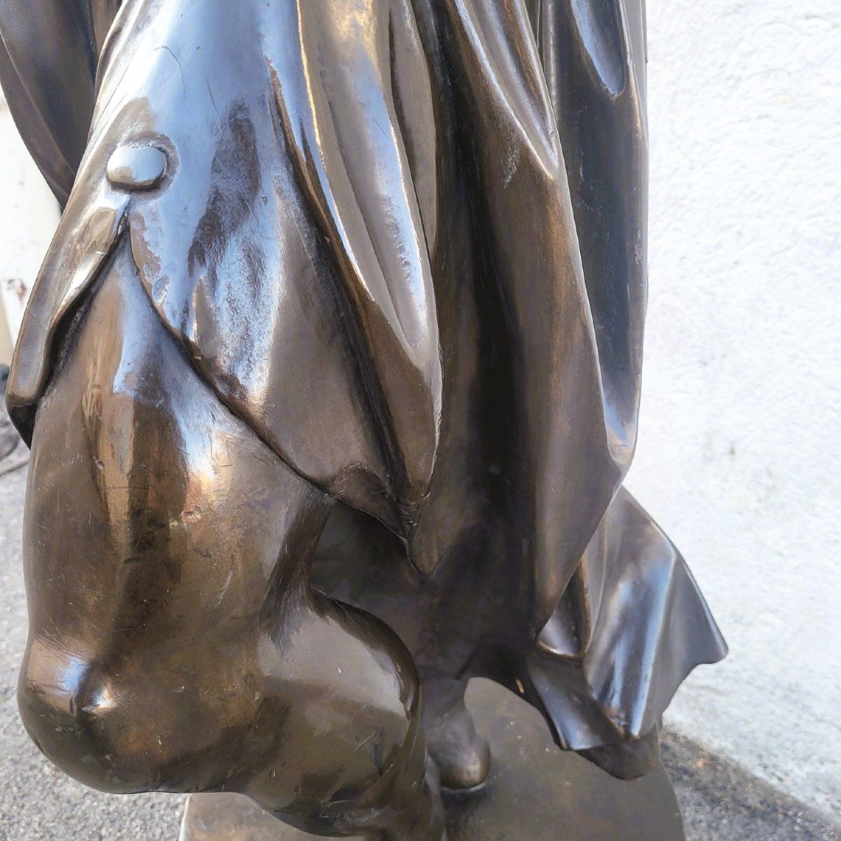 Art Large Sculpture, 185cm High, Woman In Wood, 19th Century photo