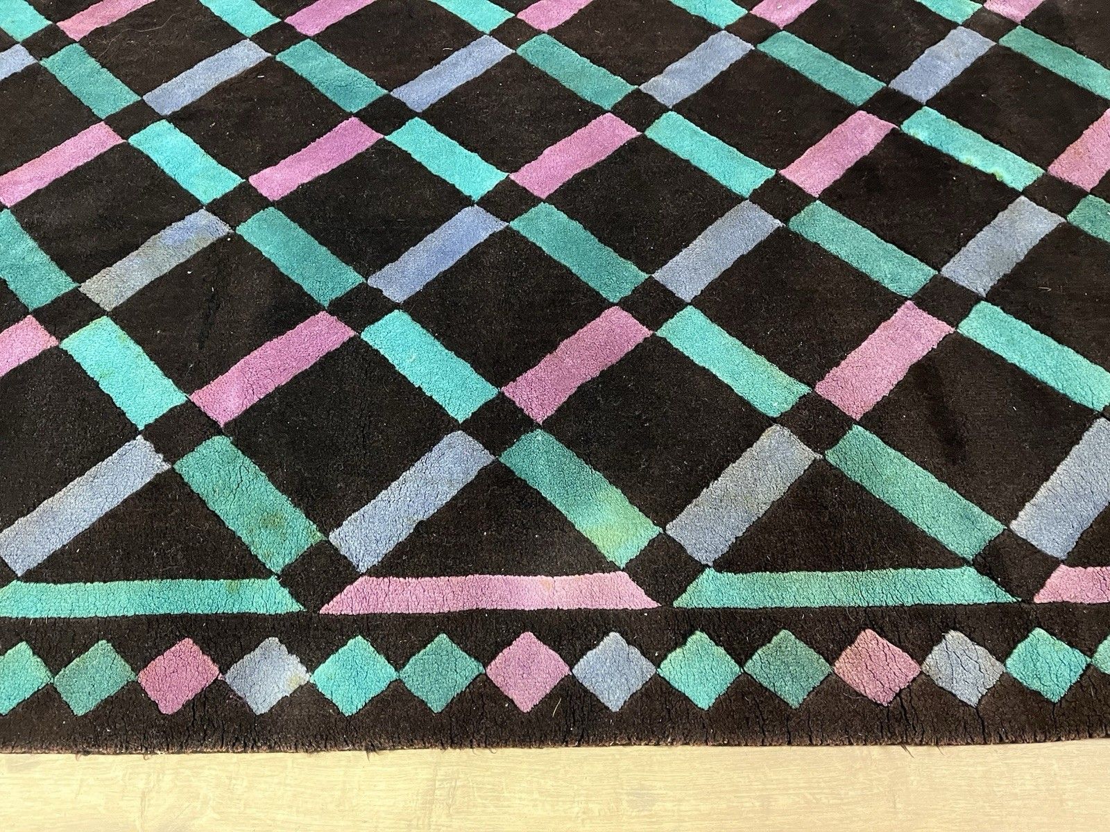 Missoni 80’s Harlequine Wool Rug Vintage Design photo for sale