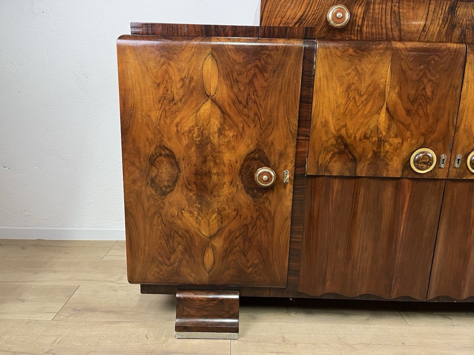40’s Vintage Design Rationalist Root Wood Furniture Sideboard photo furniture