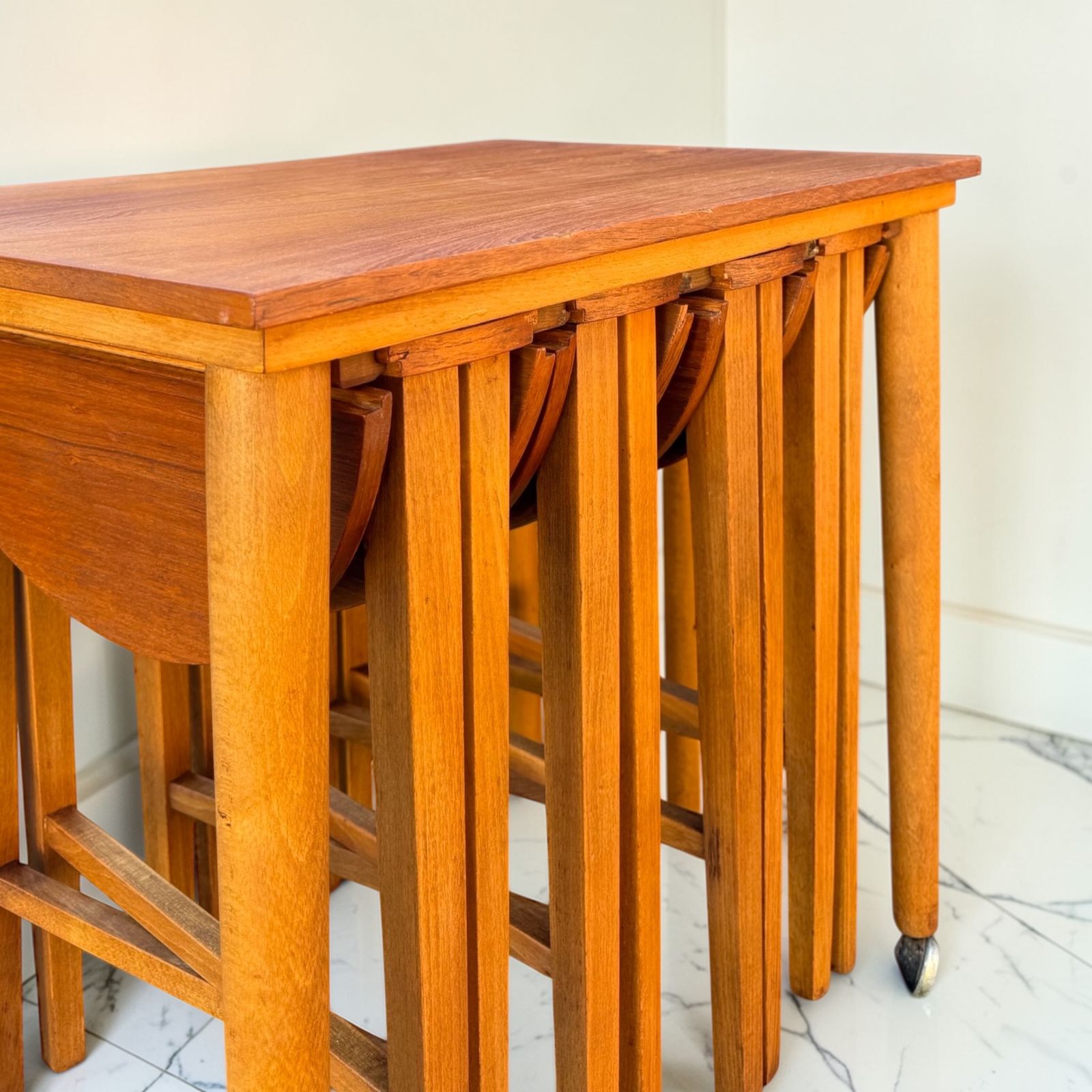 Mid Century 1960’s Teak Nest Of Tables By Poul Hundevad For Novy Domov photo for sale