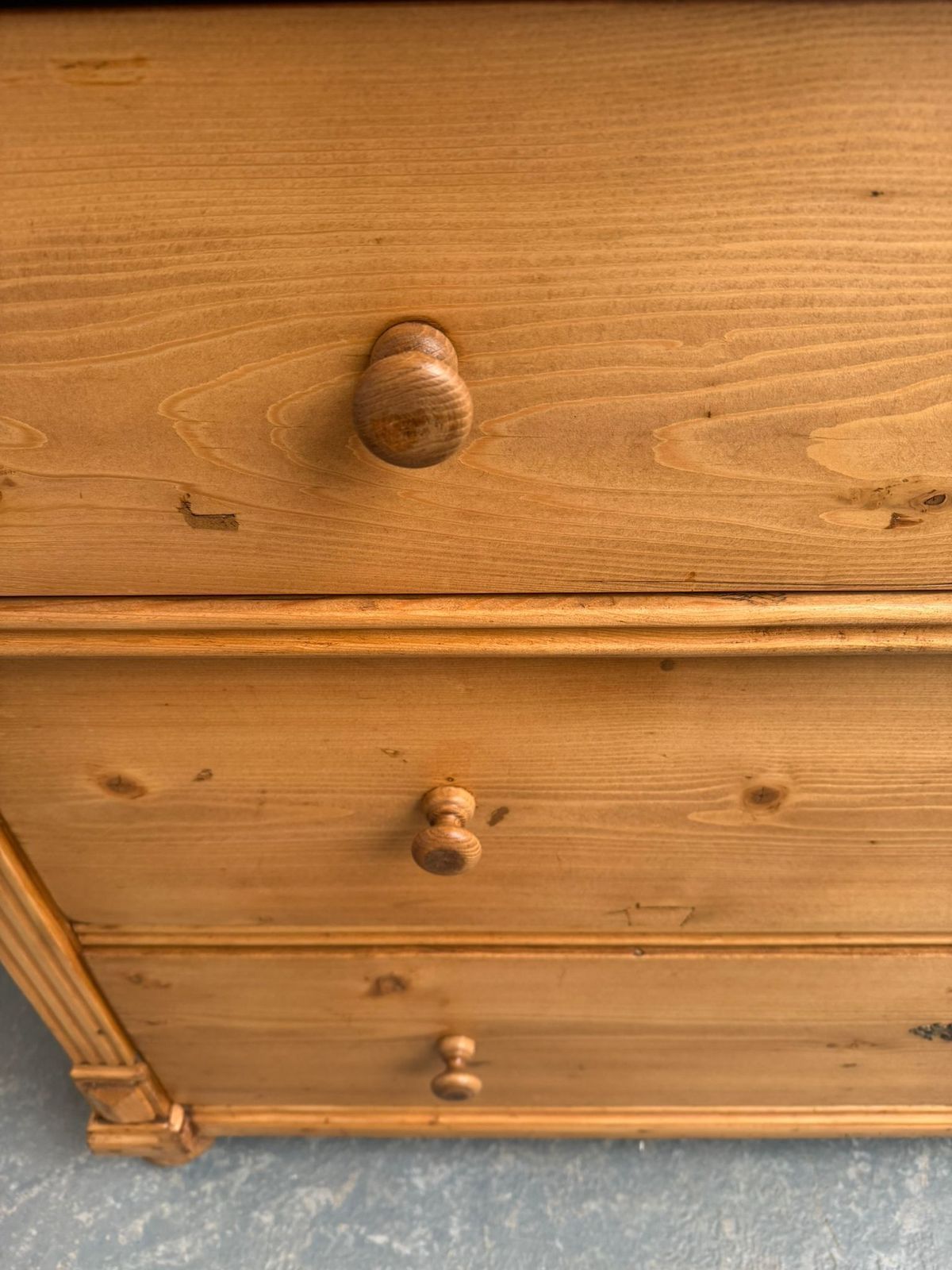 A Low Wide Pine Hungarian Victorian Waxed 3 Drawer Chest Of Drawers photo buy