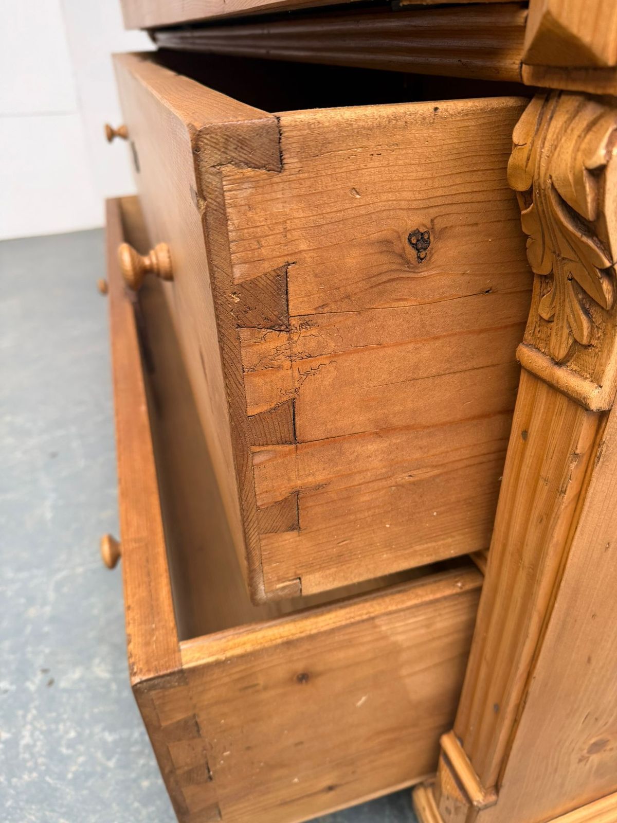 photo furniture A Low Wide Pine Hungarian Victorian Waxed 3 Drawer Chest Of Drawers