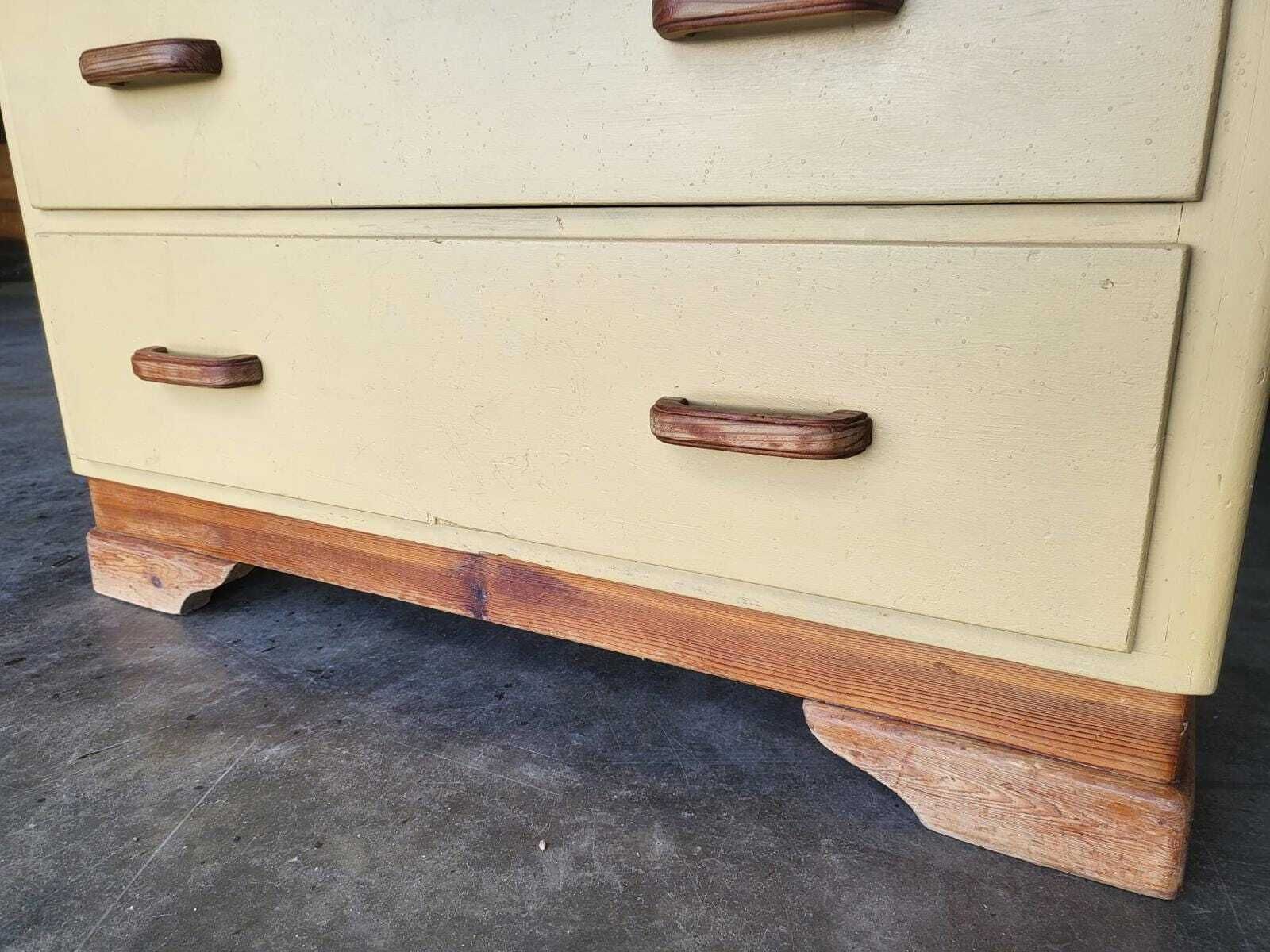 Vintage Small Low Painted Chest Of Drawers 3 Drawers photo 265.0