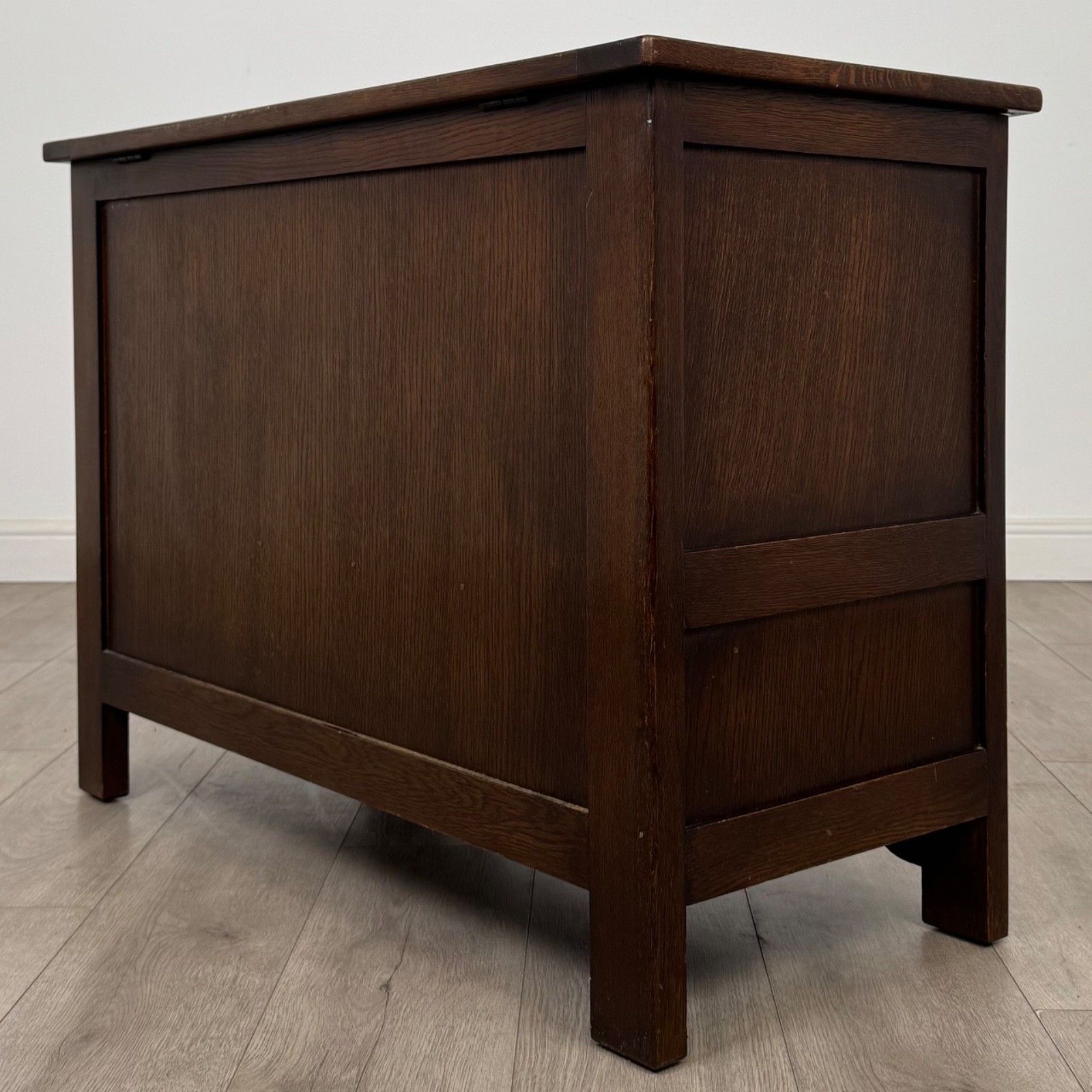 Antique 20th Century Linenfold Mule Chest In Oak ( Af 5354 ) photo vinterior