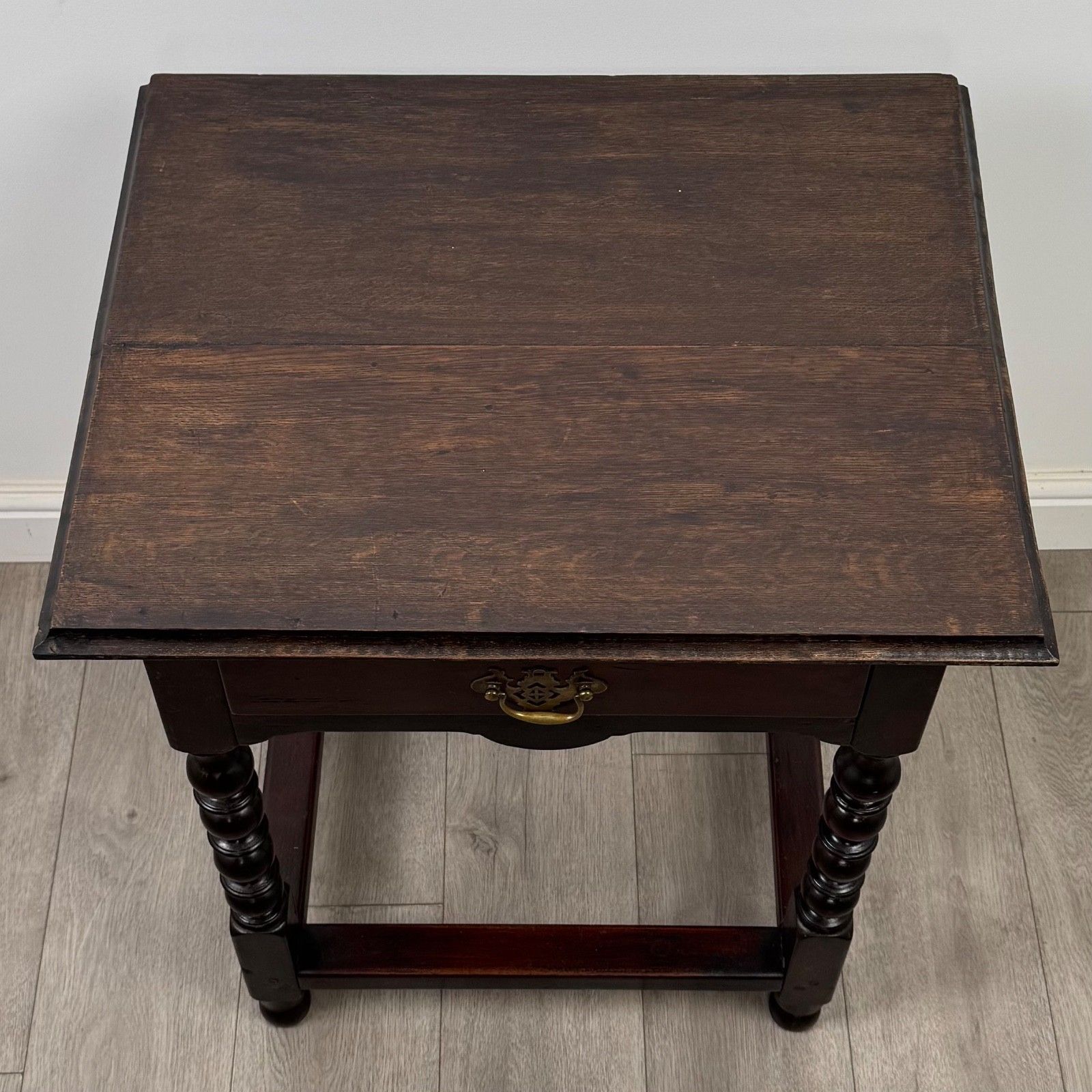 photo furniture Antique 19th Century Bobbin Turned Side Table In Oak ( Af 5369 )