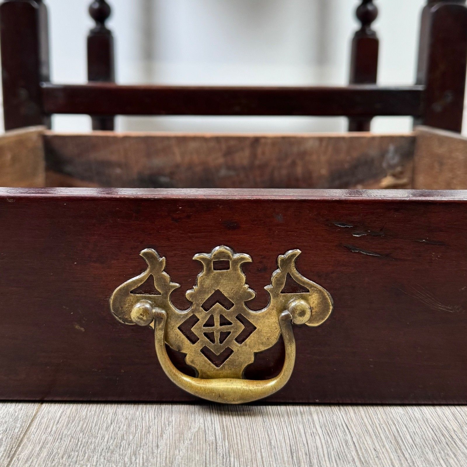 Furniture Antique 19th Century Bobbin Turned Side Table In Oak ( Af 5369 ) photo