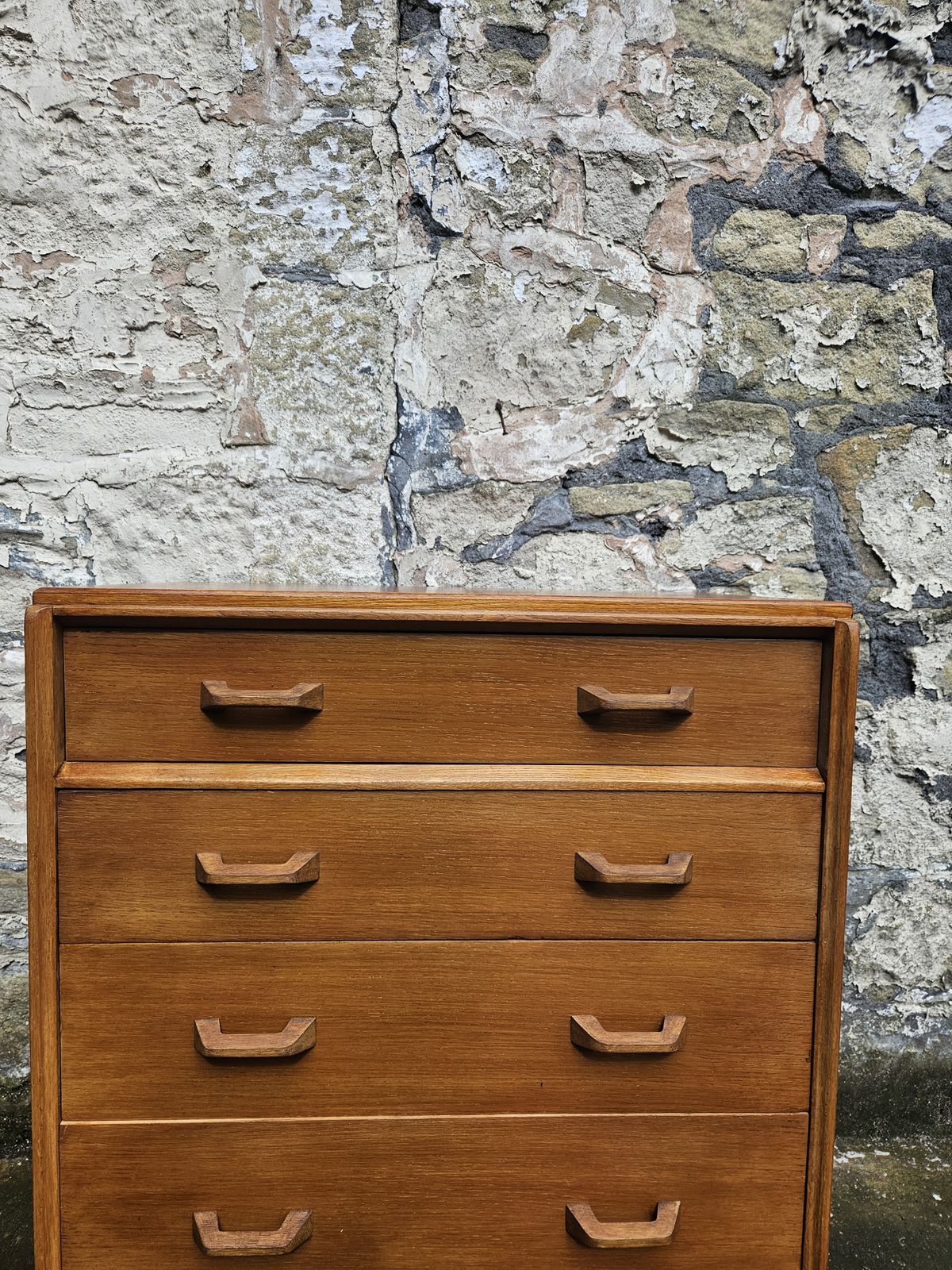 G Plan Oak Chest Of Drawers: Mid Century Modern Brandon Range Four Drawer Tallboy photo Furniture