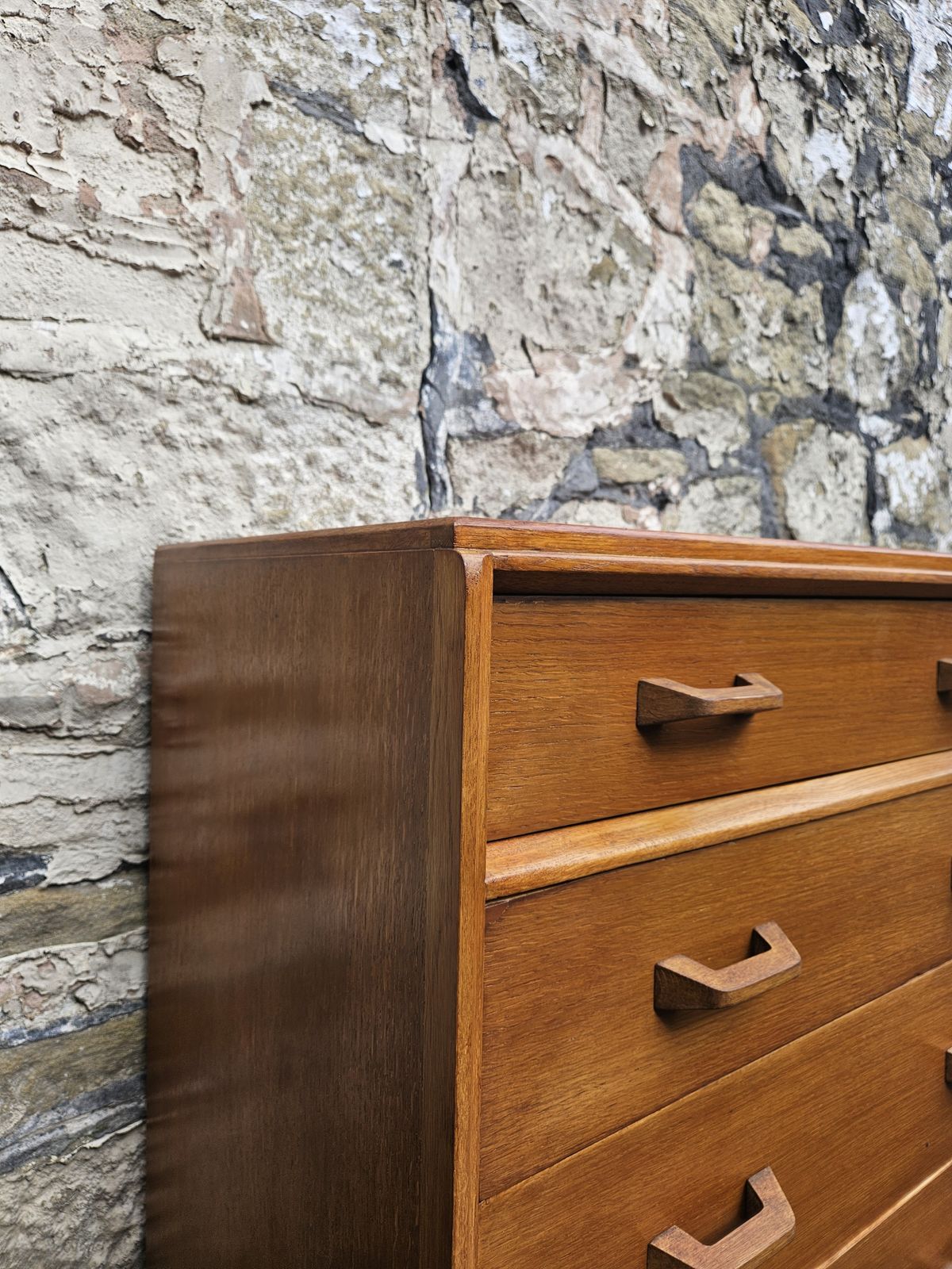 photo furniture G Plan Oak Chest Of Drawers: Mid Century Modern Brandon Range Four Drawer Tallboy