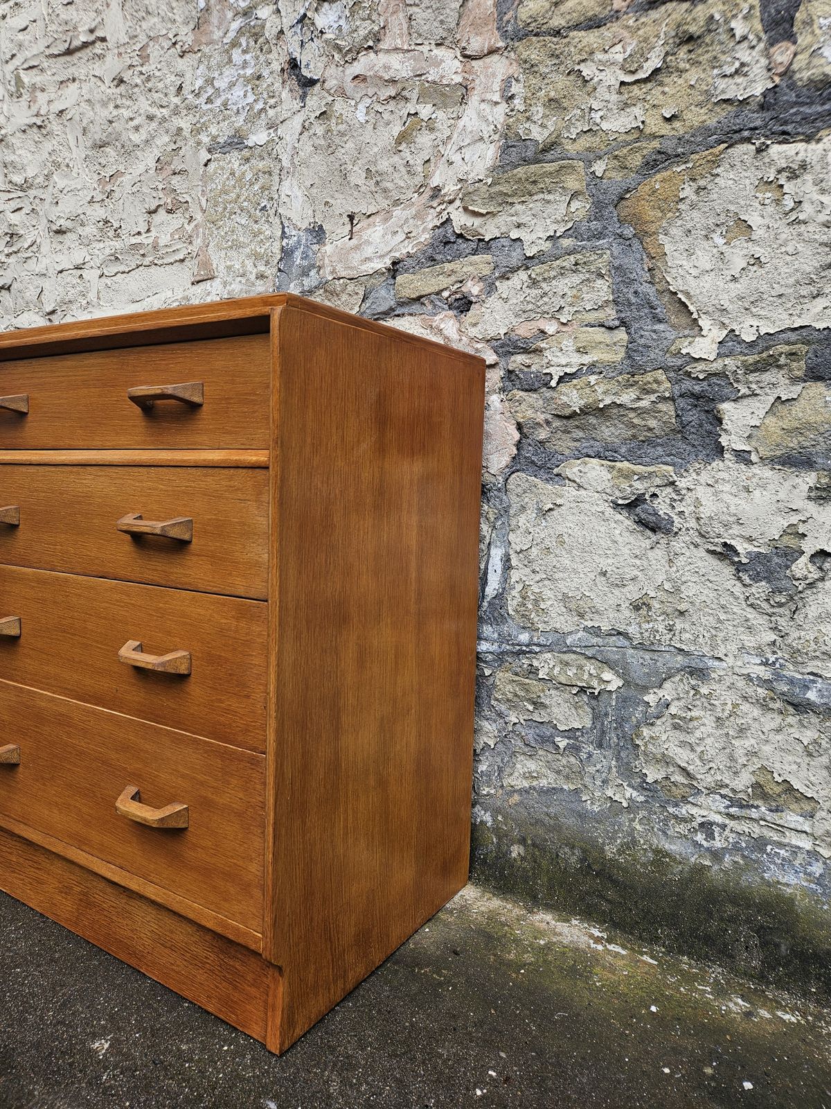 photo for sale G Plan Oak Chest Of Drawers: Mid Century Modern Brandon Range Four Drawer Tallboy