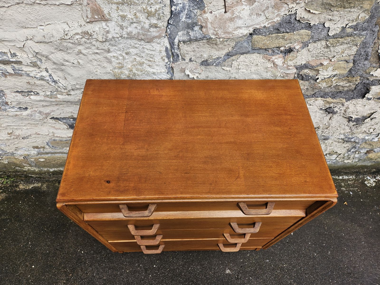 photo vinterior G Plan Oak Chest Of Drawers: Mid Century Modern Brandon Range Four Drawer Tallboy