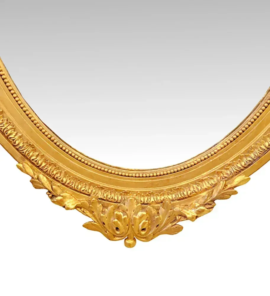 A Fabulous Large 19th Century Giltwood Oval Pier Or Hall Mirror photo Home Decor