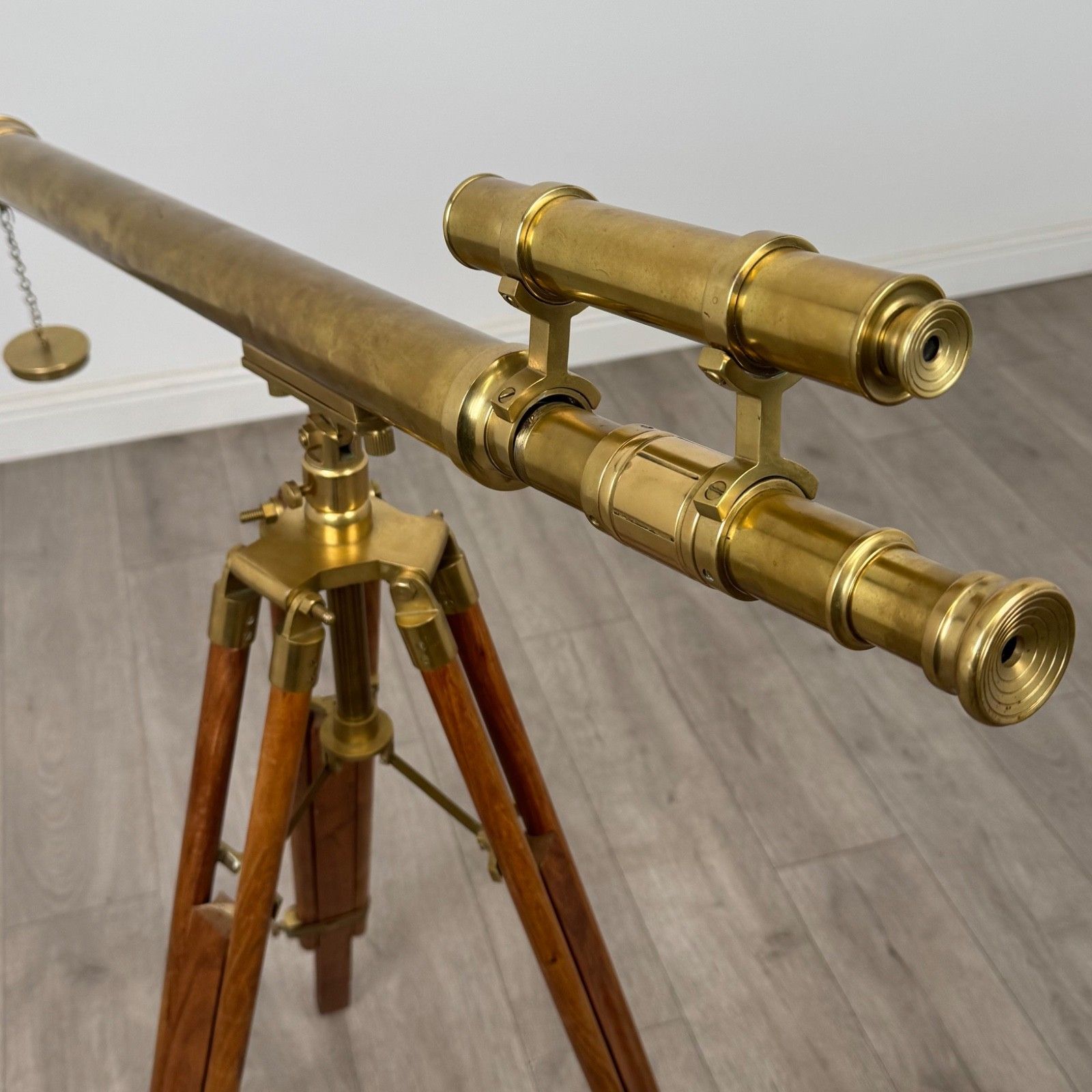 Antique 20th Century Decorative Brass Floor Standing Telescope ( Af 5362 ) photo vinterior