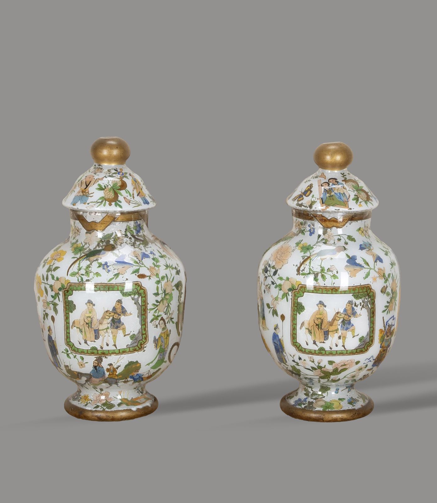 Pair Of 19th Century English Decalcomania Vases photo furniture
