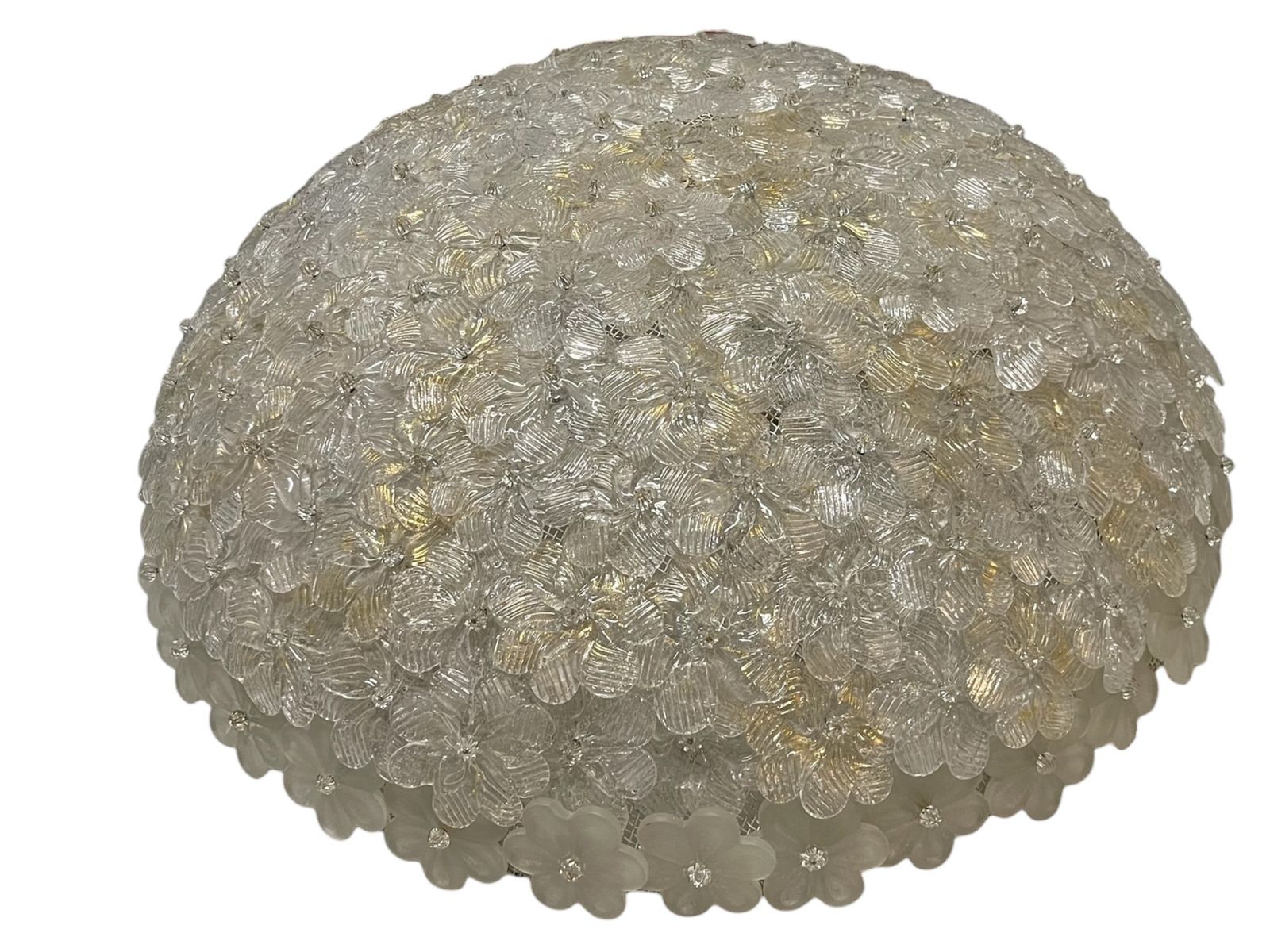 Extra Large Murano Glass Flower Flushmount By Archimede Seguso, 1960s