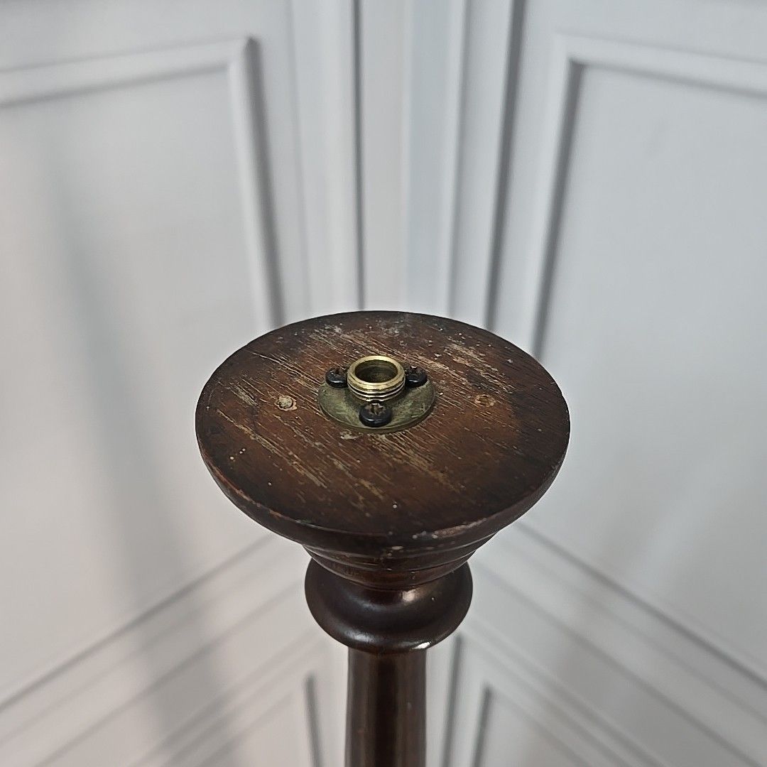 Vintage Carved Standard Lamp Wooden Oriental Floor Light Chinese For Rewiring photo for sale