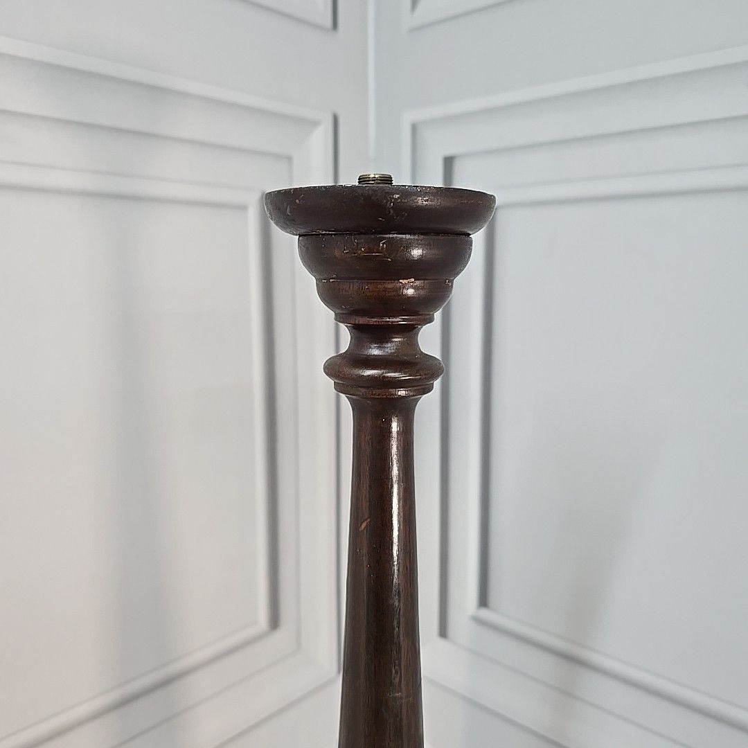 Vintage Carved Standard Lamp Wooden Oriental Floor Light Chinese For Rewiring photo Lighting