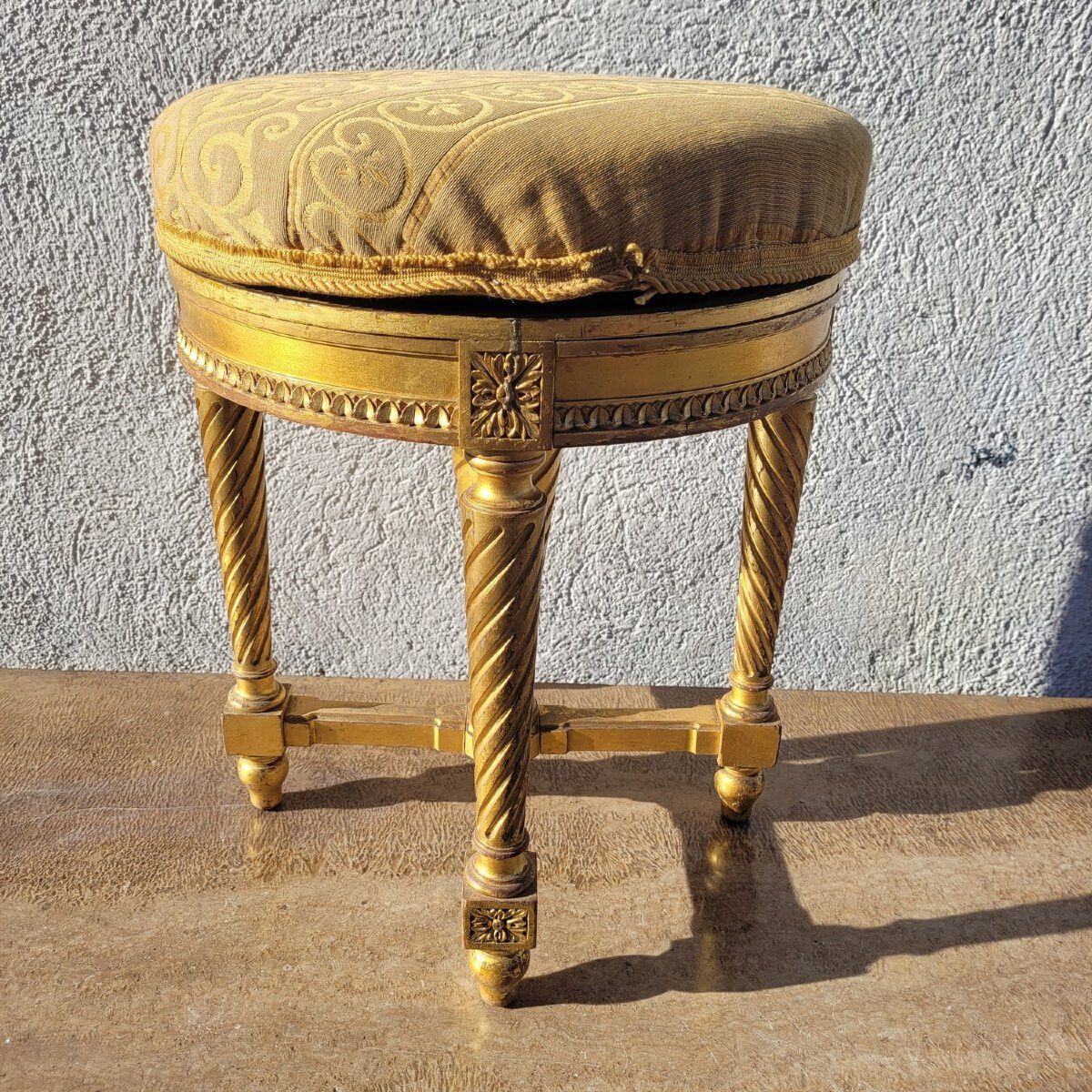 Swivel Piano Stool  Gilded Wood  Late 19th Century photo buy