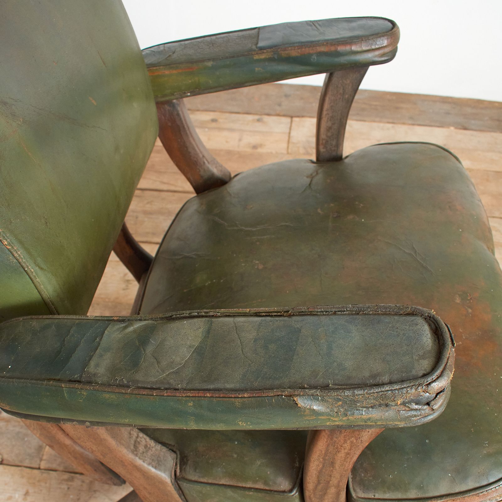 Antique Us Military Leather Swivel Office Desk Chair photo 482.0