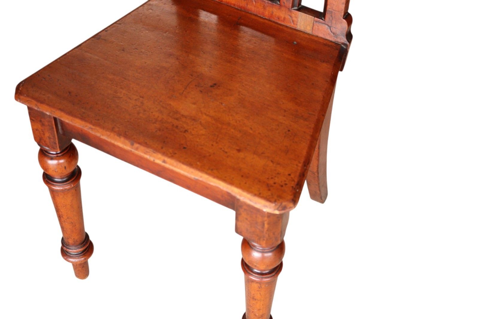 Pair Of Antique Mahogany Pugin Style Carved Gothic Steeple Back Hall Chairs photo for sale